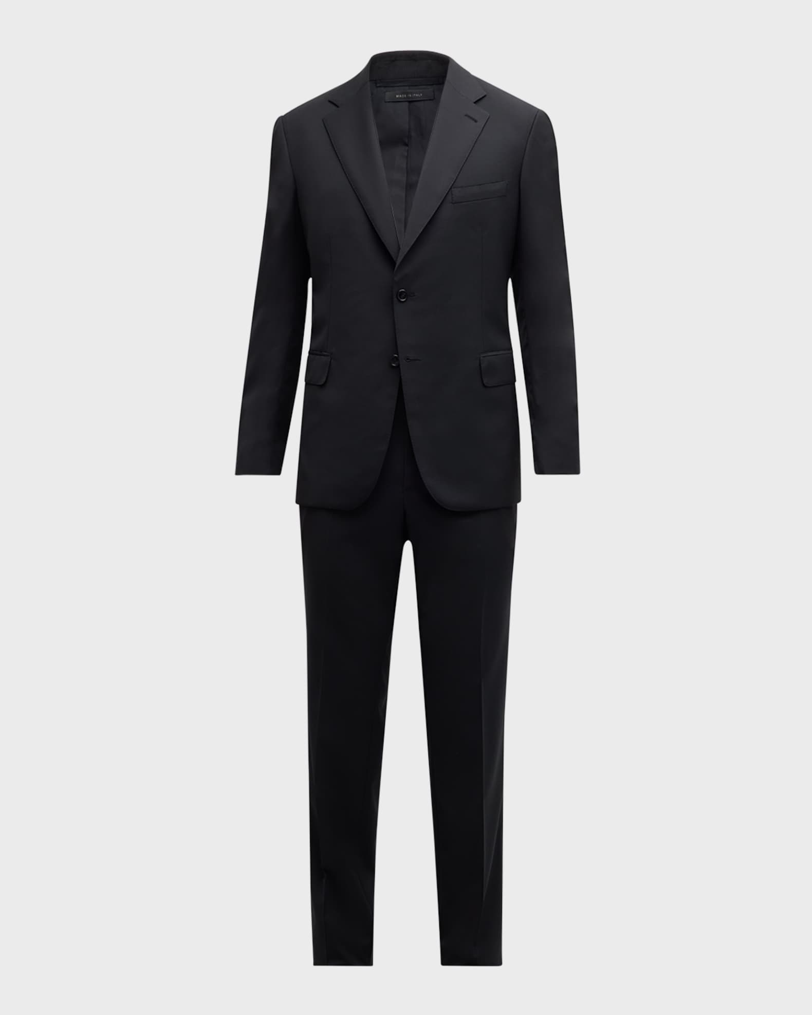 Men's Tonal Stripe Stretch Wool Suit 0