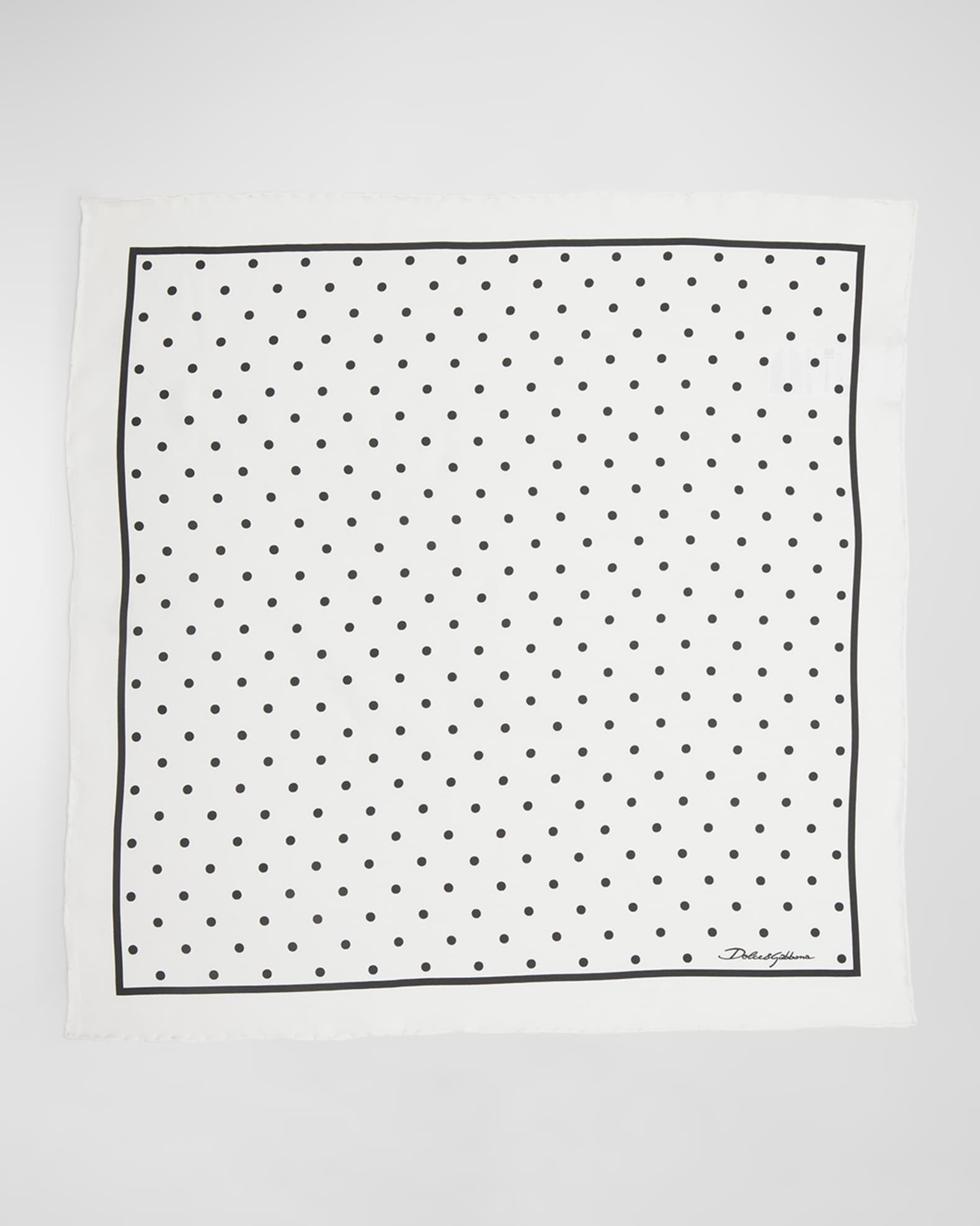 Polka-Dot Silk Twill Square Scarf  0