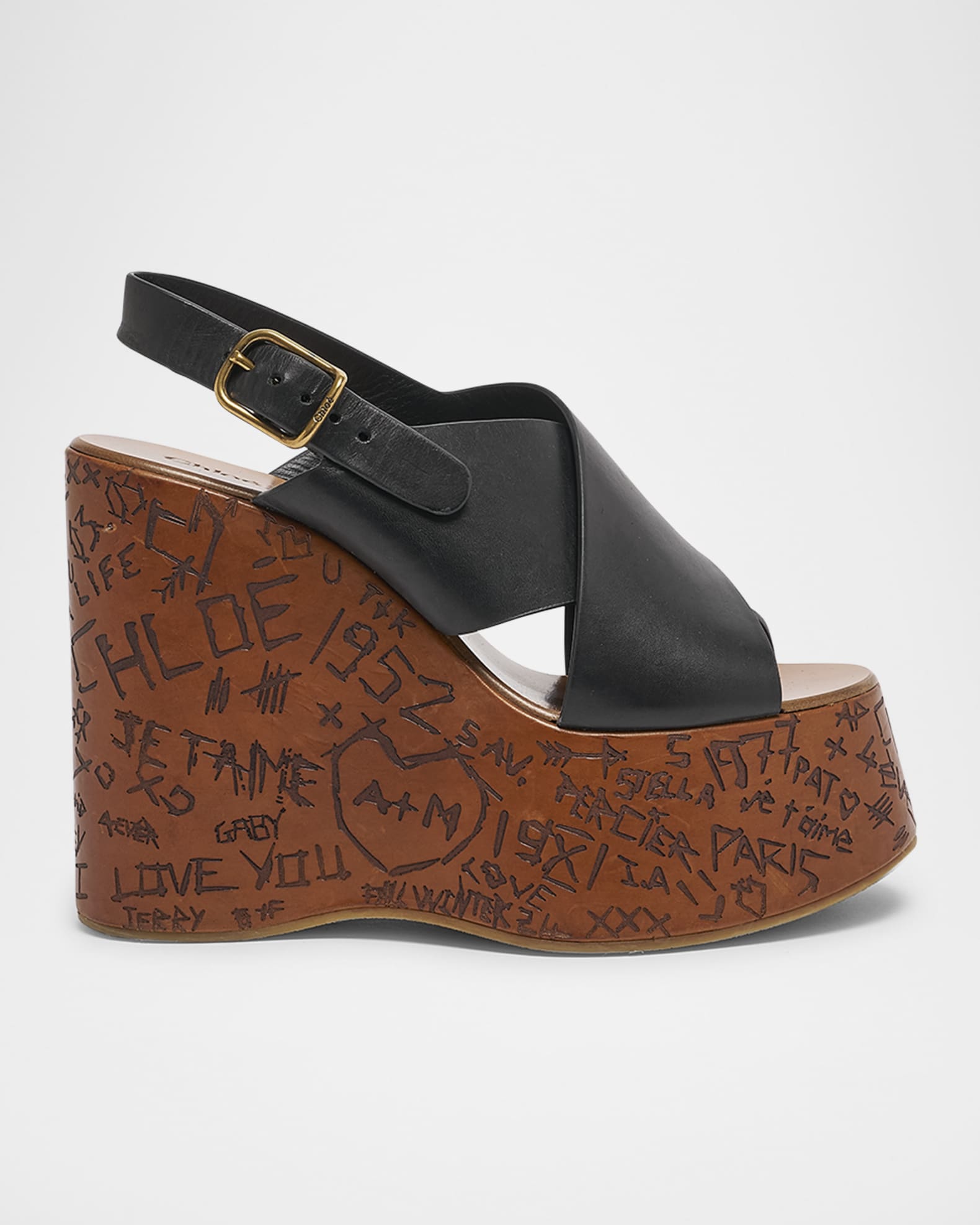 Maxime Leather Crisscross Platform Sandals 0