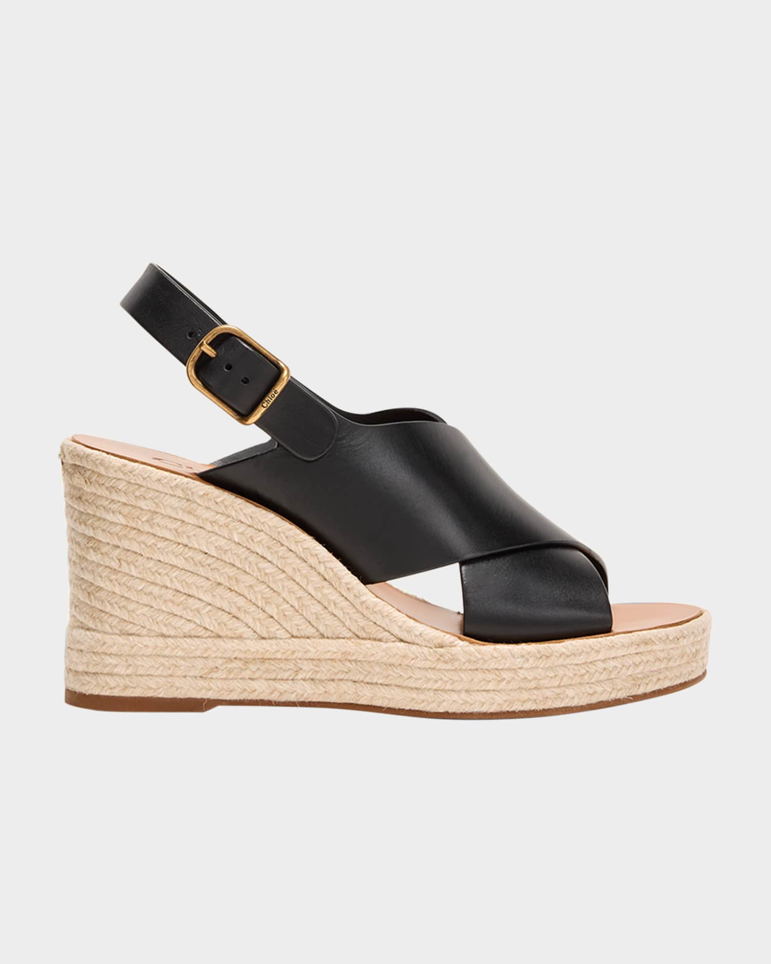 Chloe Party Leather Wedge Espadrille Sandals Neiman Marcus