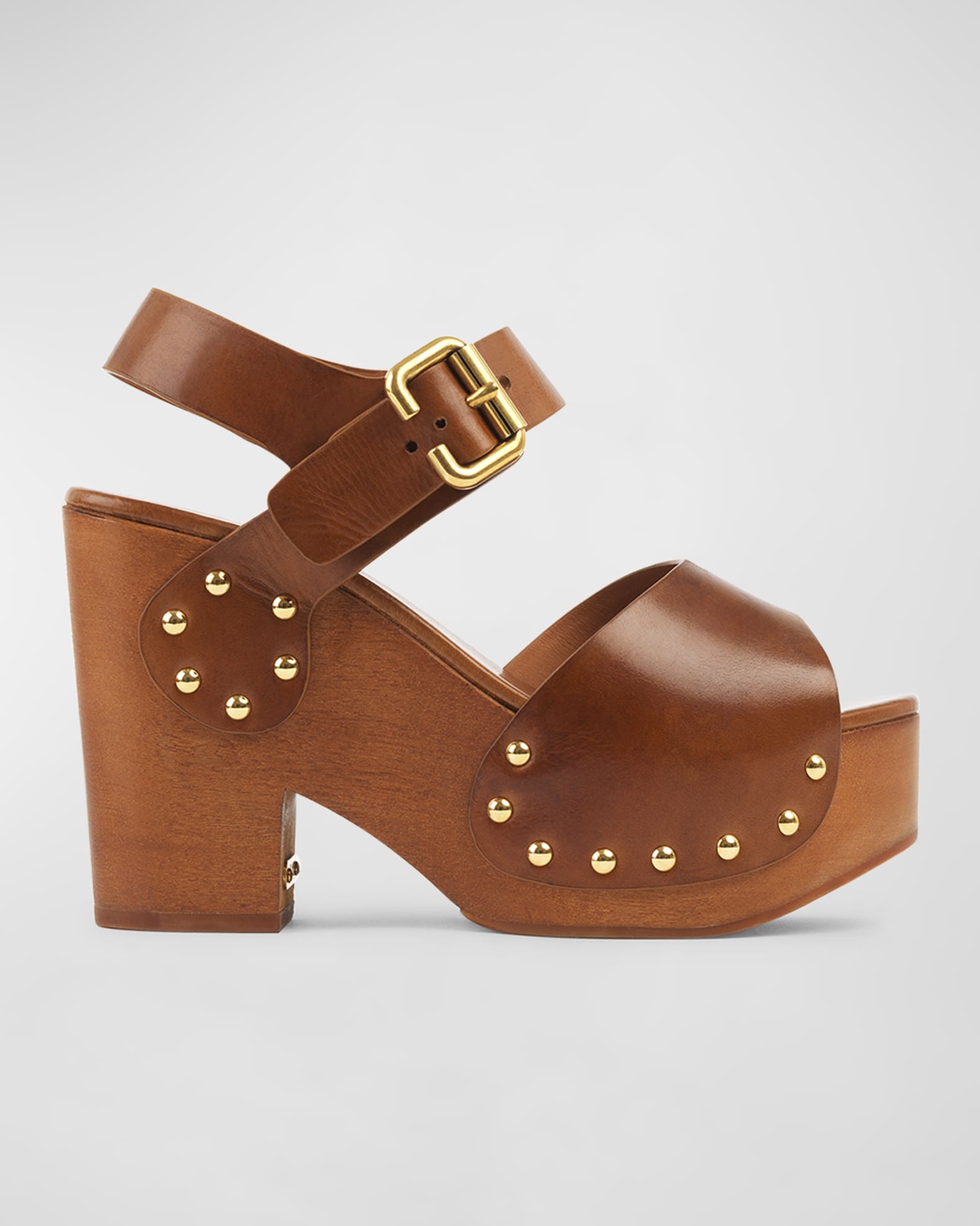 Jeannette Leather Clog Platform Sandals 0
