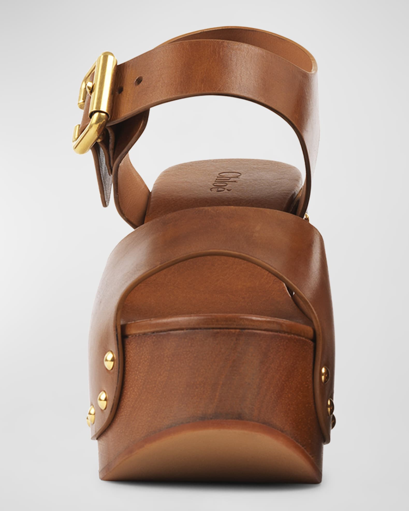 【送料&関税込】ChloAC Wedges jeannette Chloé Jeannette Wedge Clog in Ginger brown | Chloé US