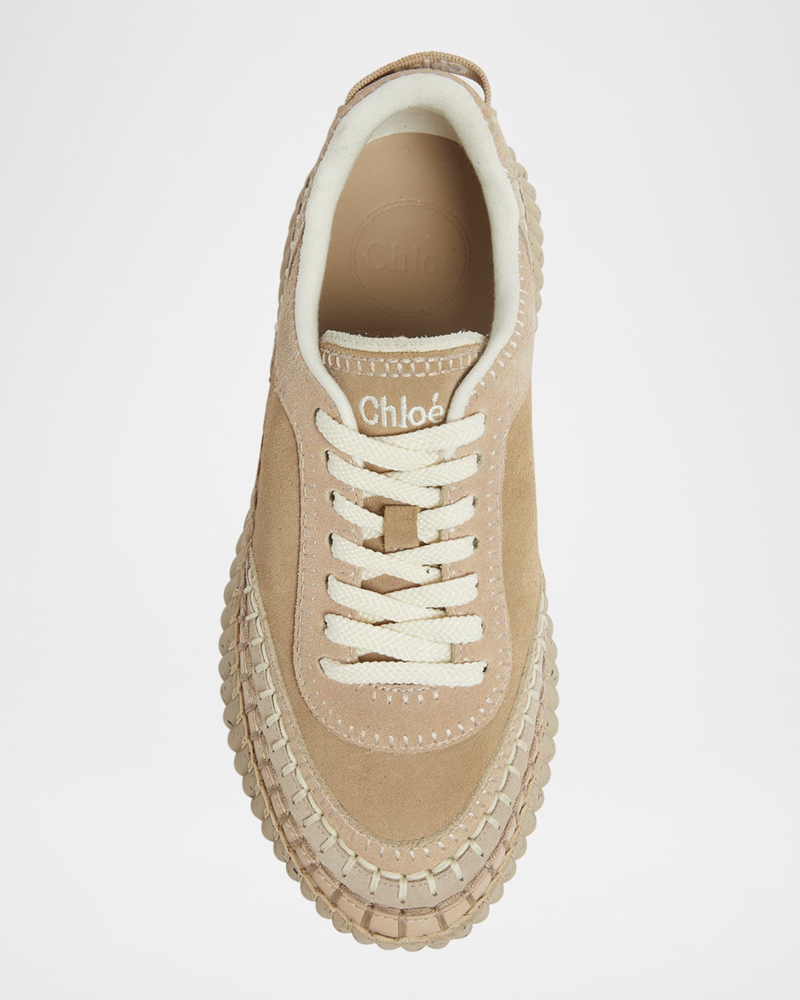 Chloe Nama Suede Stitch Walking Sneakers | Neiman Marcus
