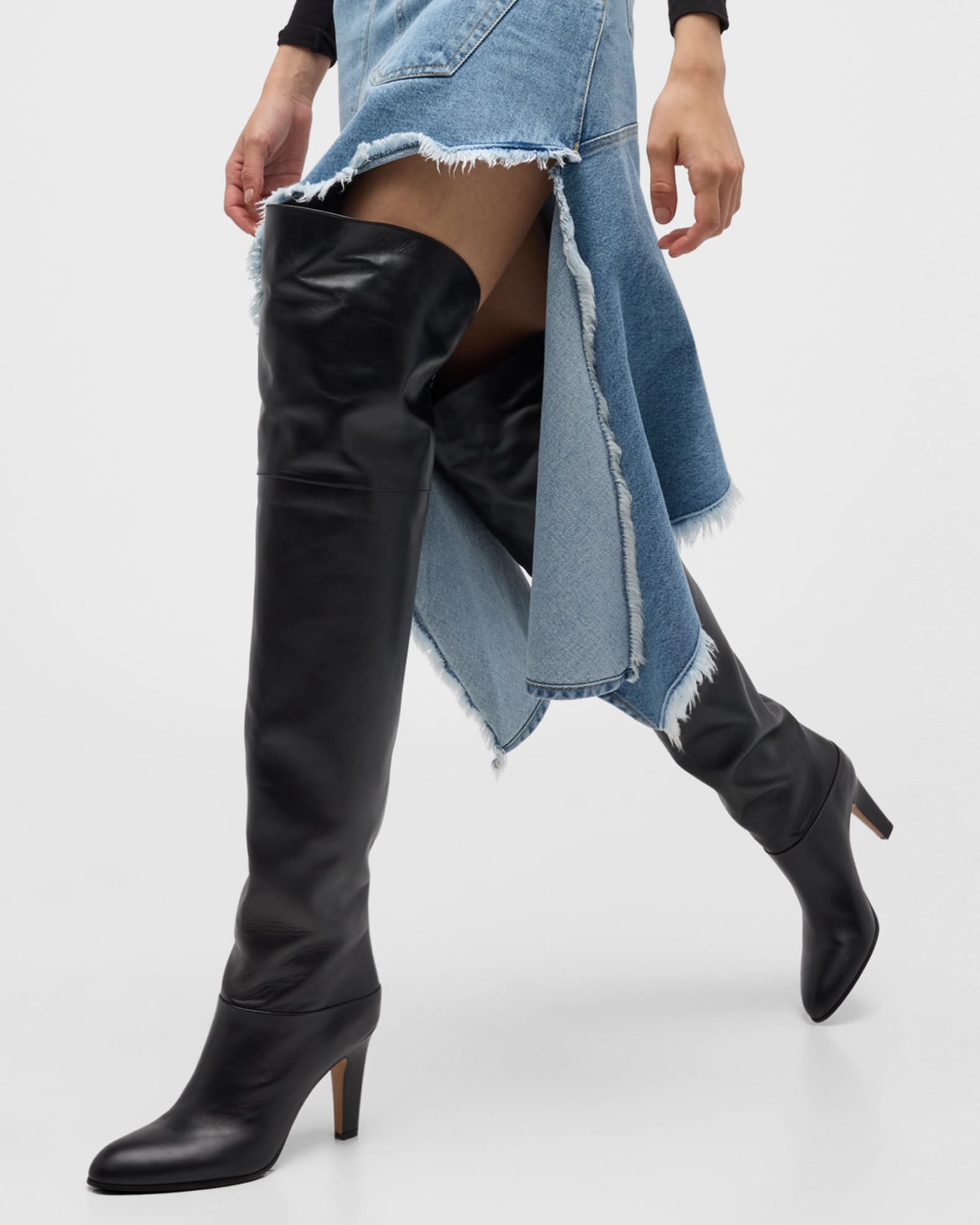 Chloe Eve Leather Over The Knee Boots Neiman Marcus