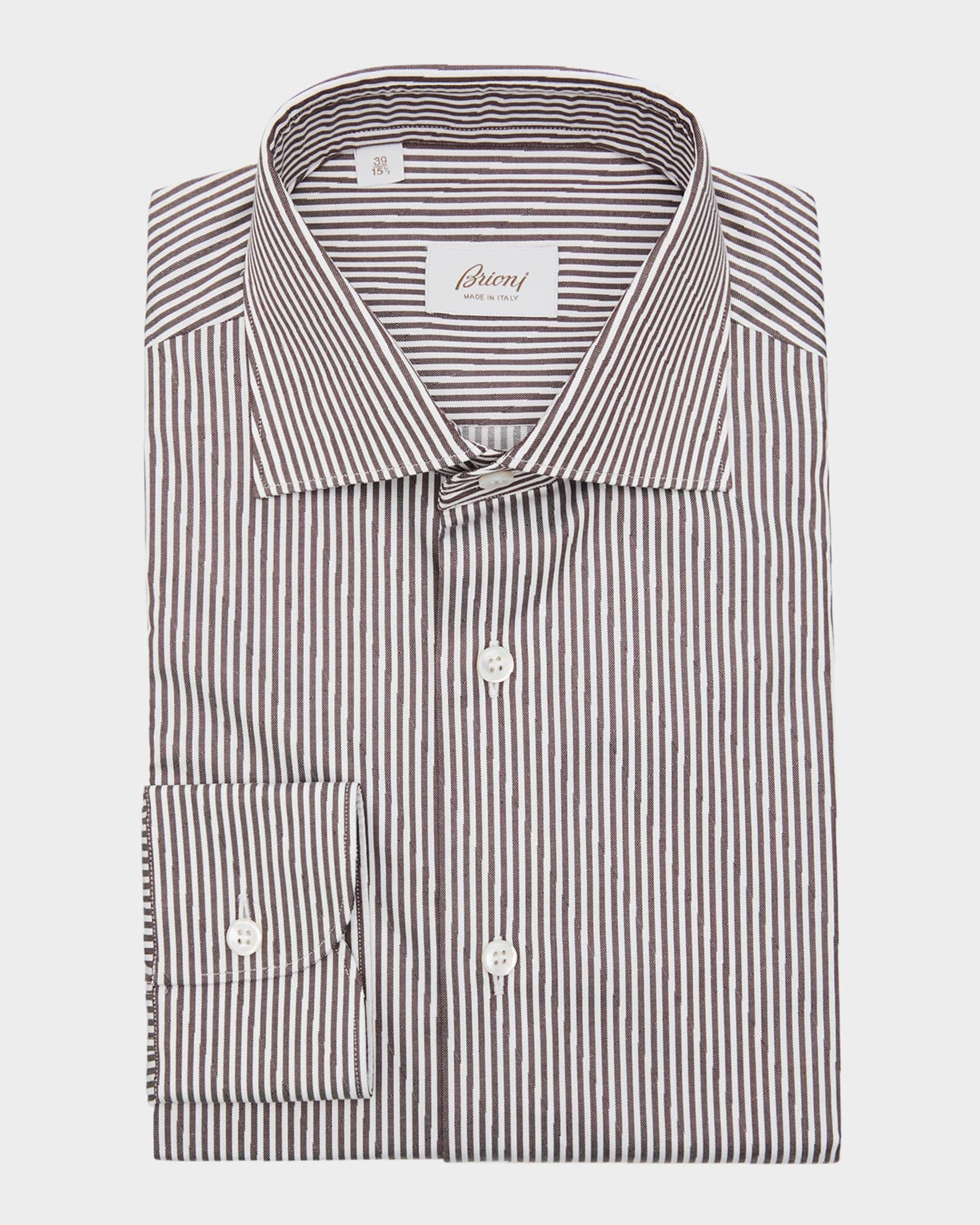 Men's Cotton Bengal Stripe Dress Shirt 0