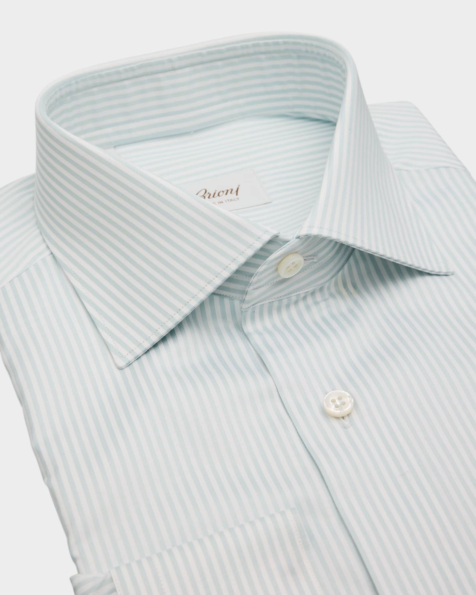brioni dress shirt White and red striped cotton formal shirt