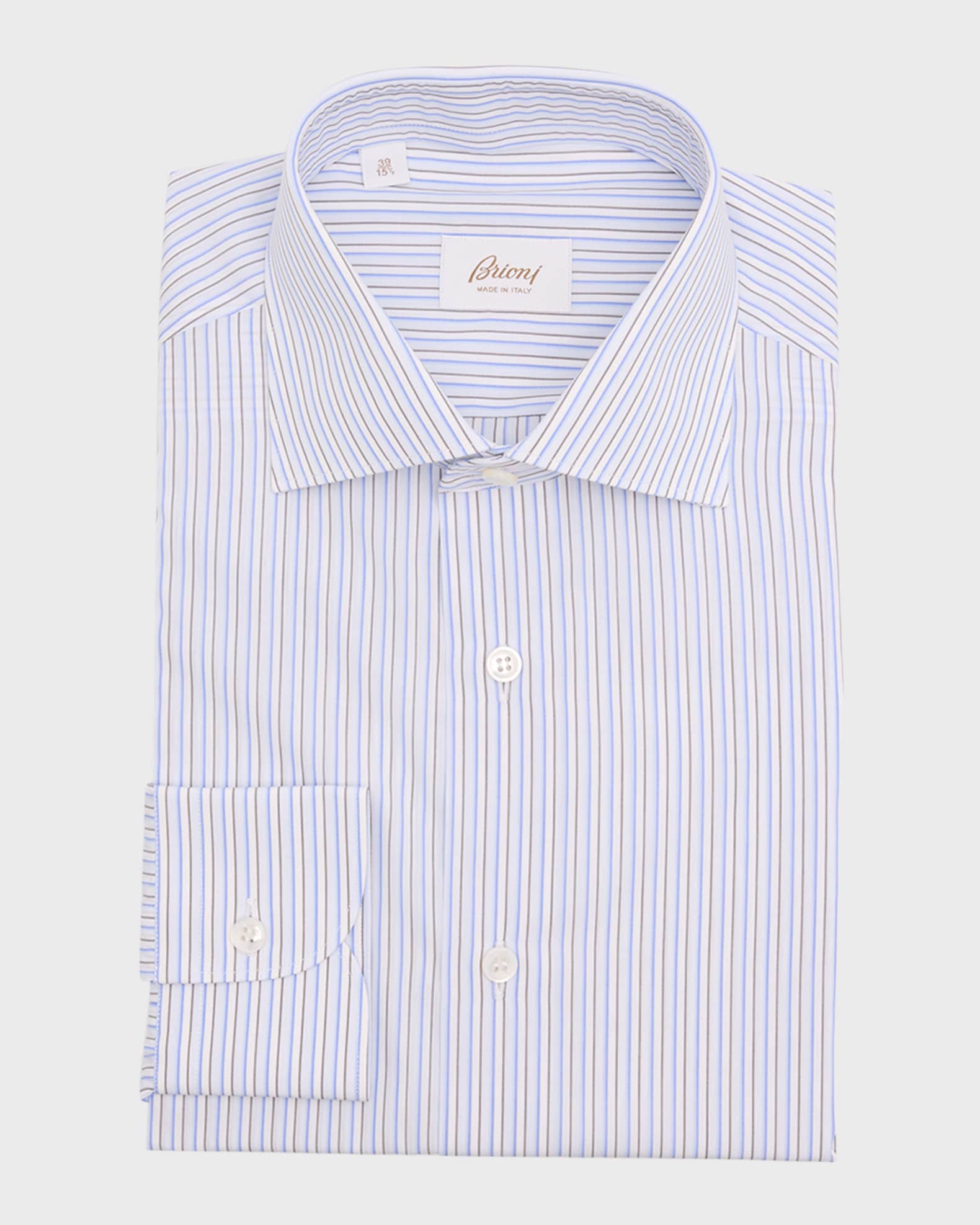 Men's Cotton Multi-Stripe Dress Shirt 0