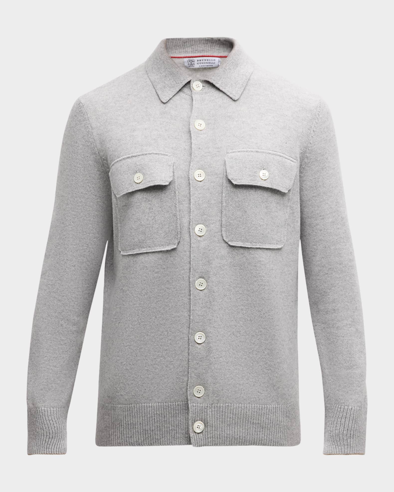 ジャケット BRUNELLO CUCINELLI WOOL AND CASHMERE OVERSHIRT Brunello Cucinelli Men's Cashmere Overshirt | Neiman Marcus