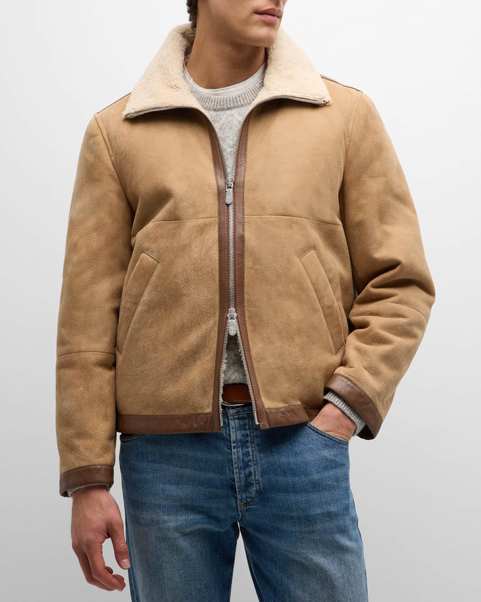Suede fleece jacket store