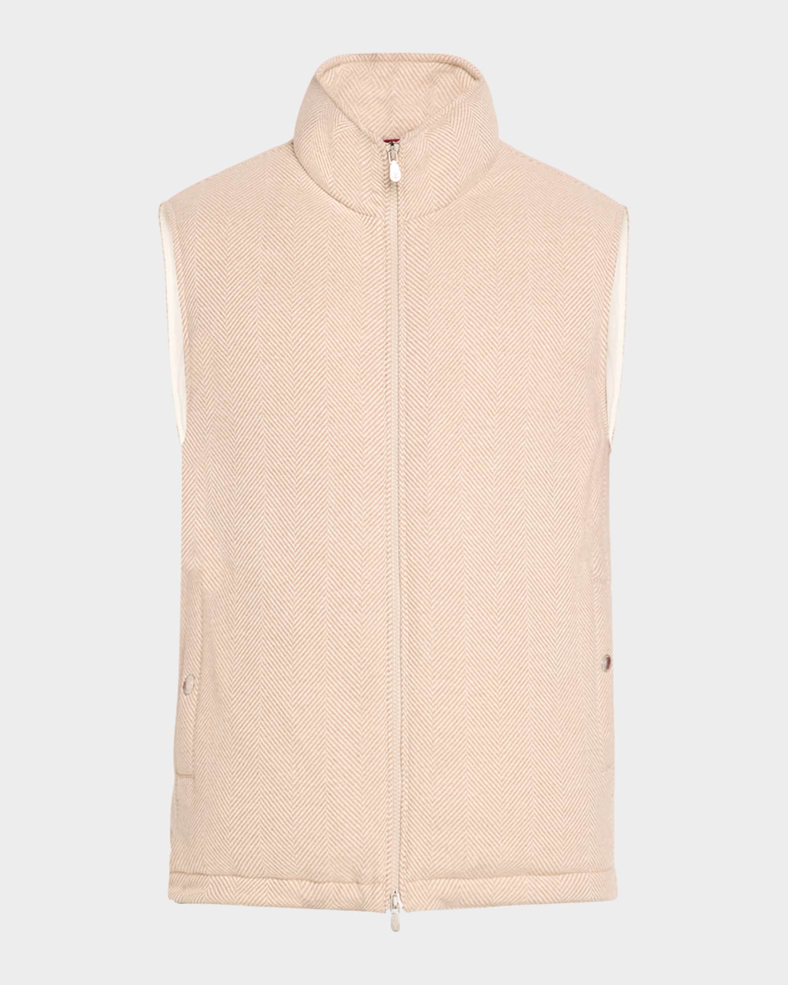 Men's Wool-Cashmere Chevron Full-Zip Vest 0