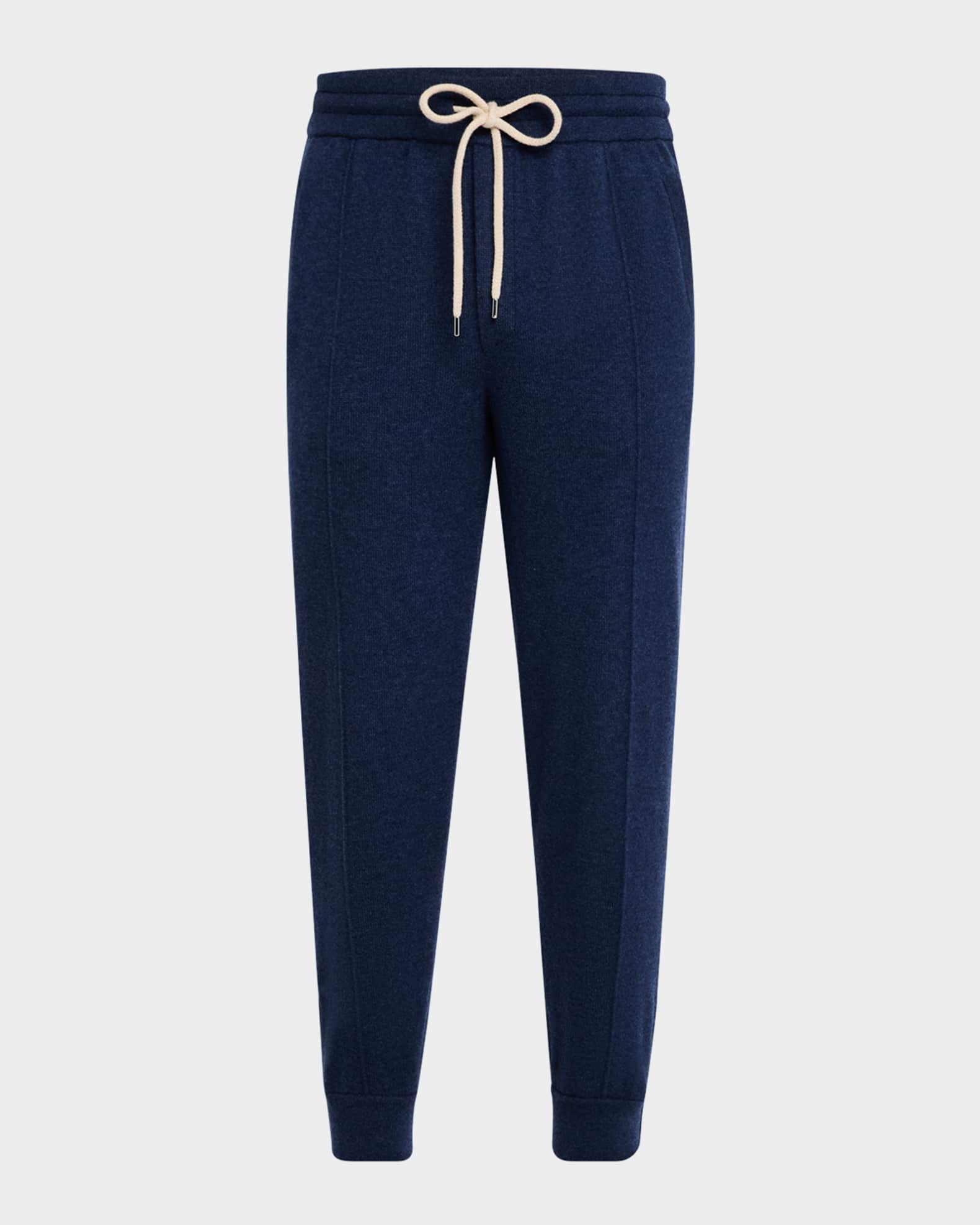 Men's Cashmere Pleated Drawstring Sweatpants