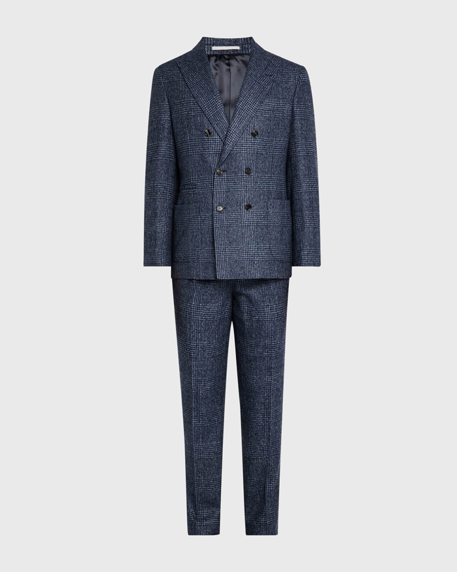Men's Overplaid Double-Breasted Suit