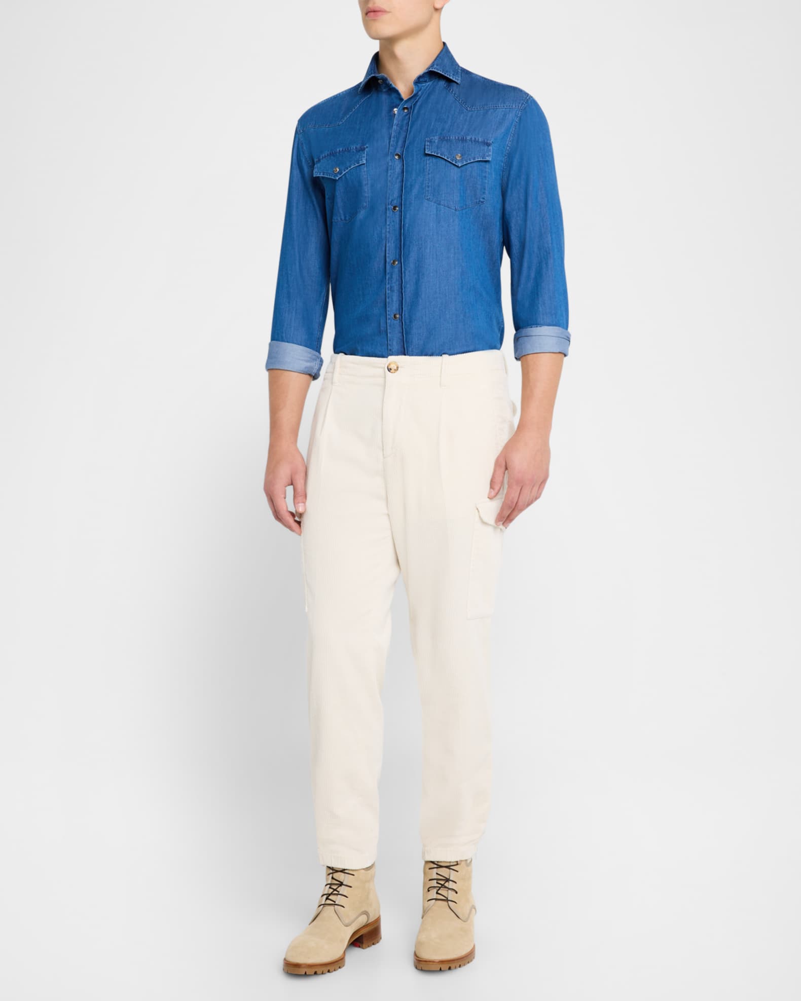 Men's Denim Snap-Front Western Shirt 1