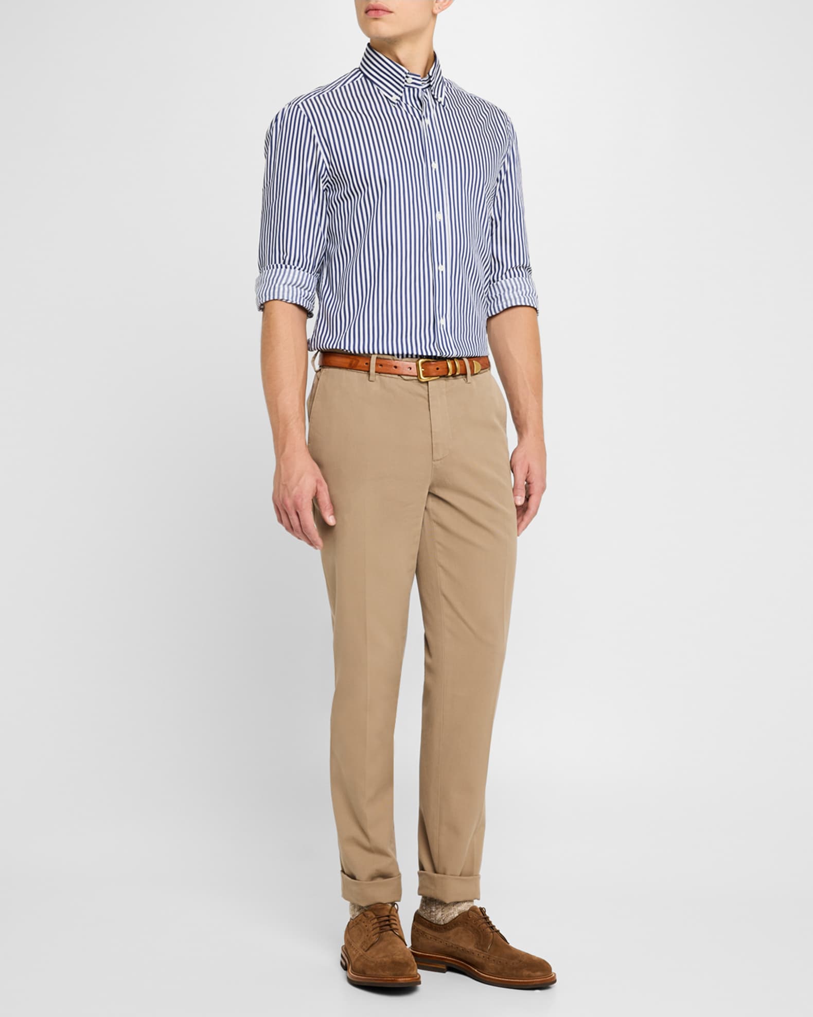 Men's Cotton Bengal Stripe Sport Shirt 1