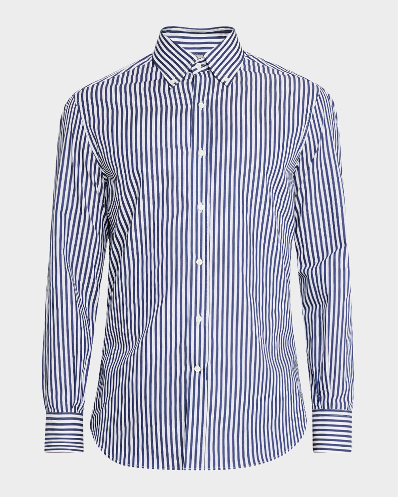 Men's Cotton Bengal Stripe Sport Shirt 0