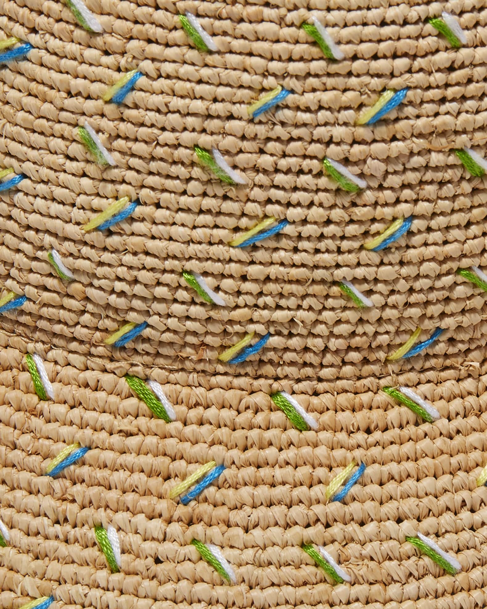 Embroidered Raffia Large Brim Hat  1