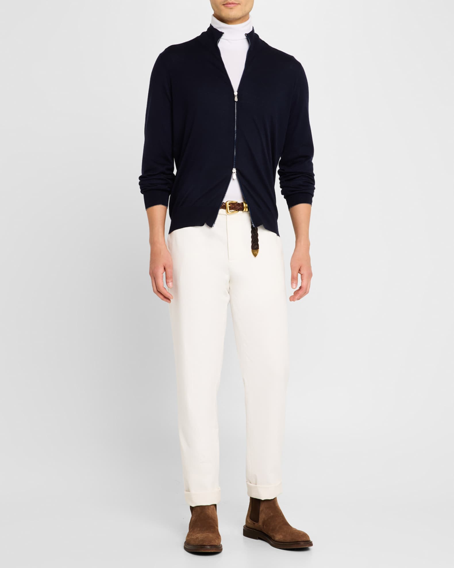Men's Wool and Cashmere Full-Zip Sweater 1