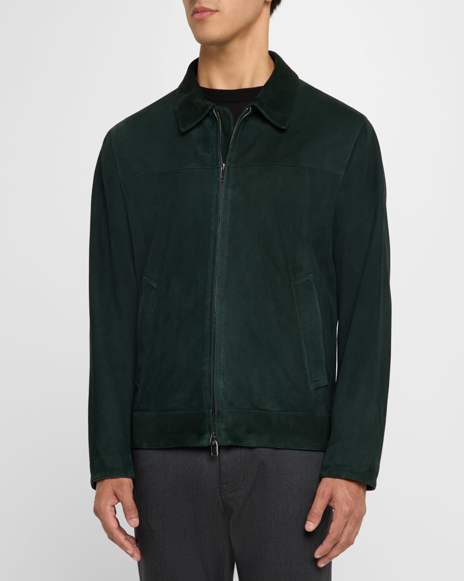 Brioni Men's Suede Blouson Jacket | Neiman Marcus