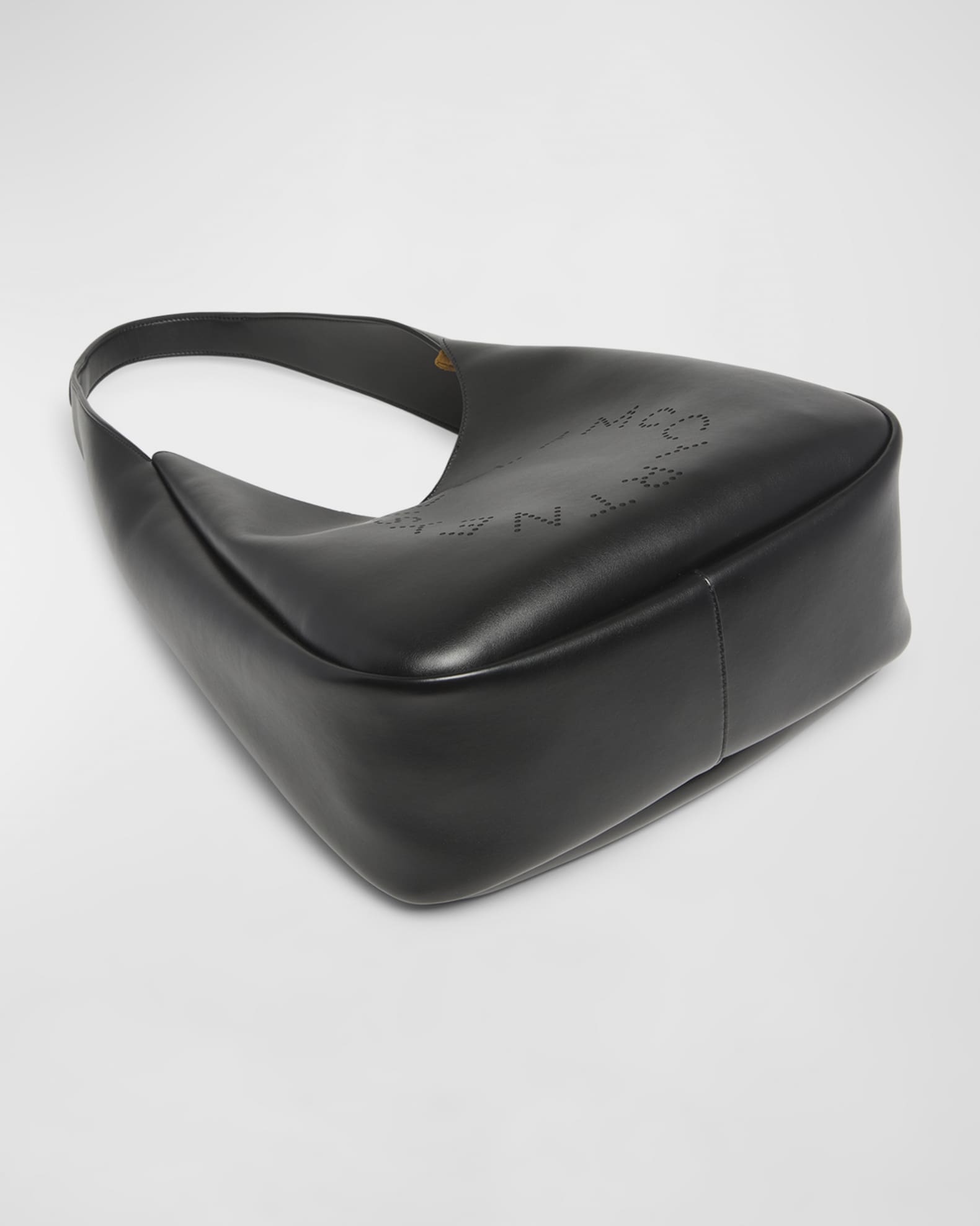Large Logo Vegan Leather Hobo Bag 1