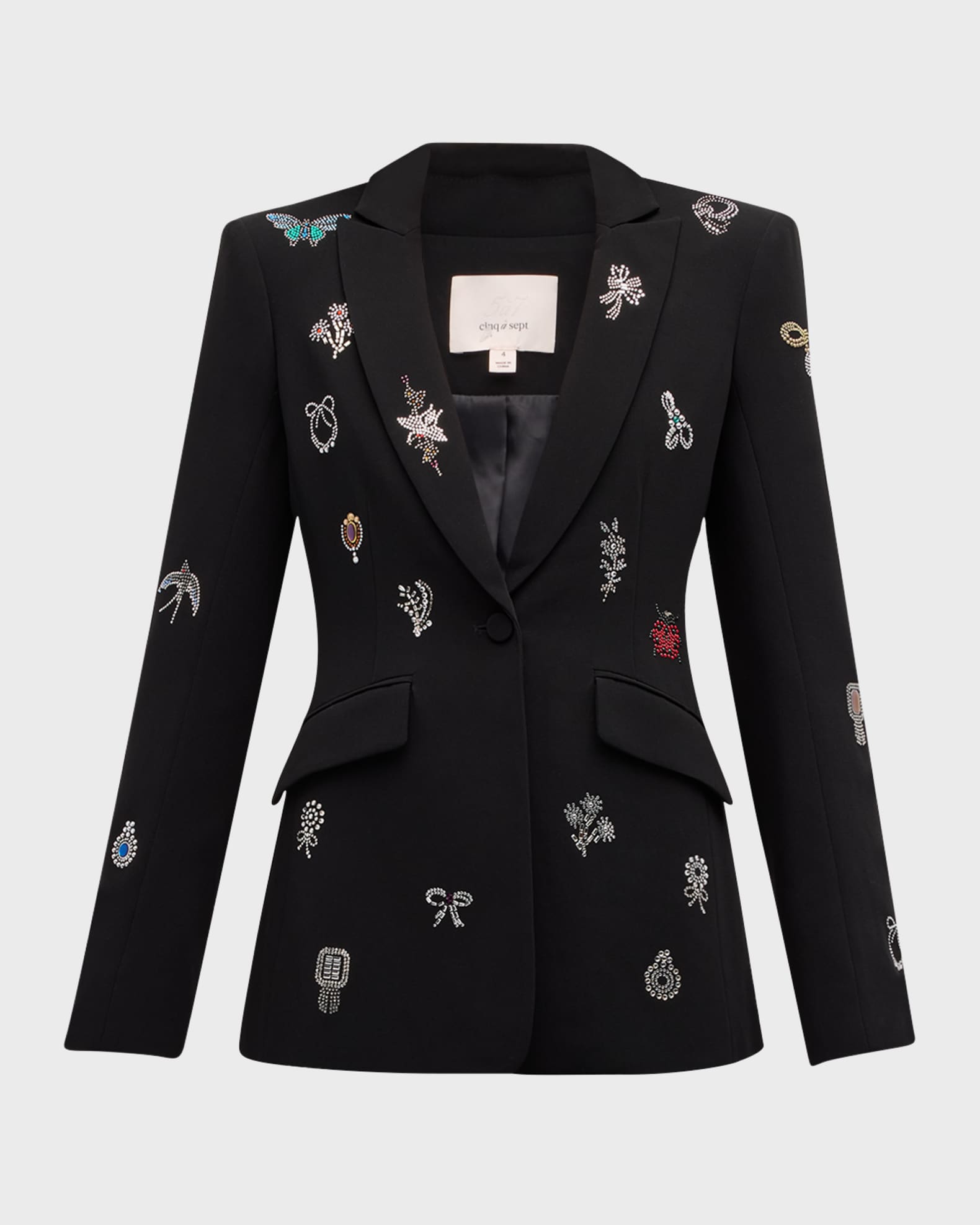 Cinq a Sept Cheyenne Embroidered Heatset Brooches Blazer Neiman Marcus