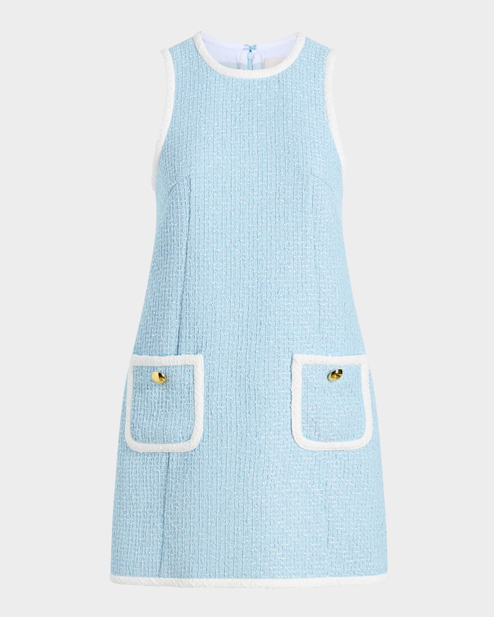 Auden Contrast Tweed Sleeveless Mini Shift Dress 0