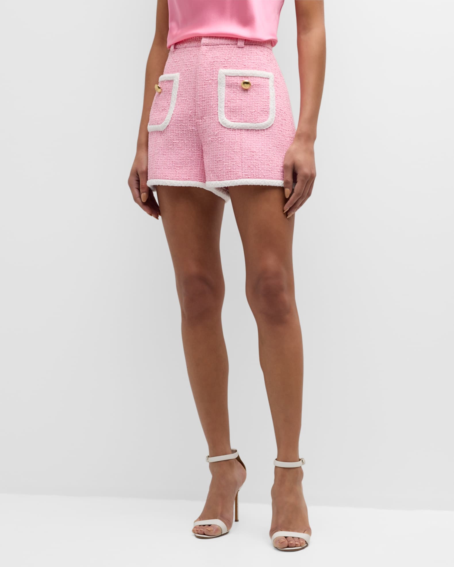 Cinq A Sept Aldi belted crepe shorts - Pink
