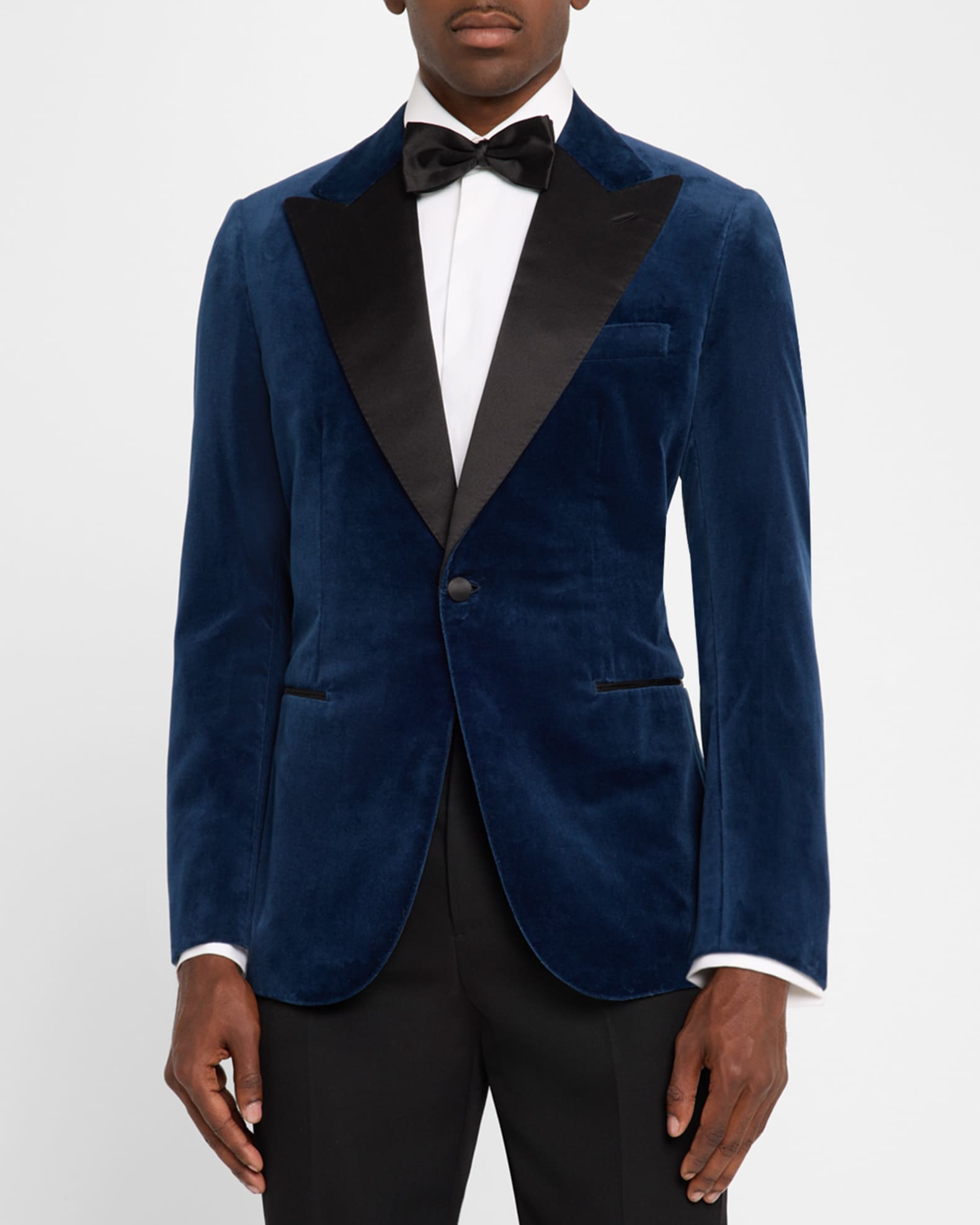 Brioni ダークブルー テーラードジャケット Brioni Men's Virgilio Velvet Peak-Lapel Sport Coat | Neiman Marcus