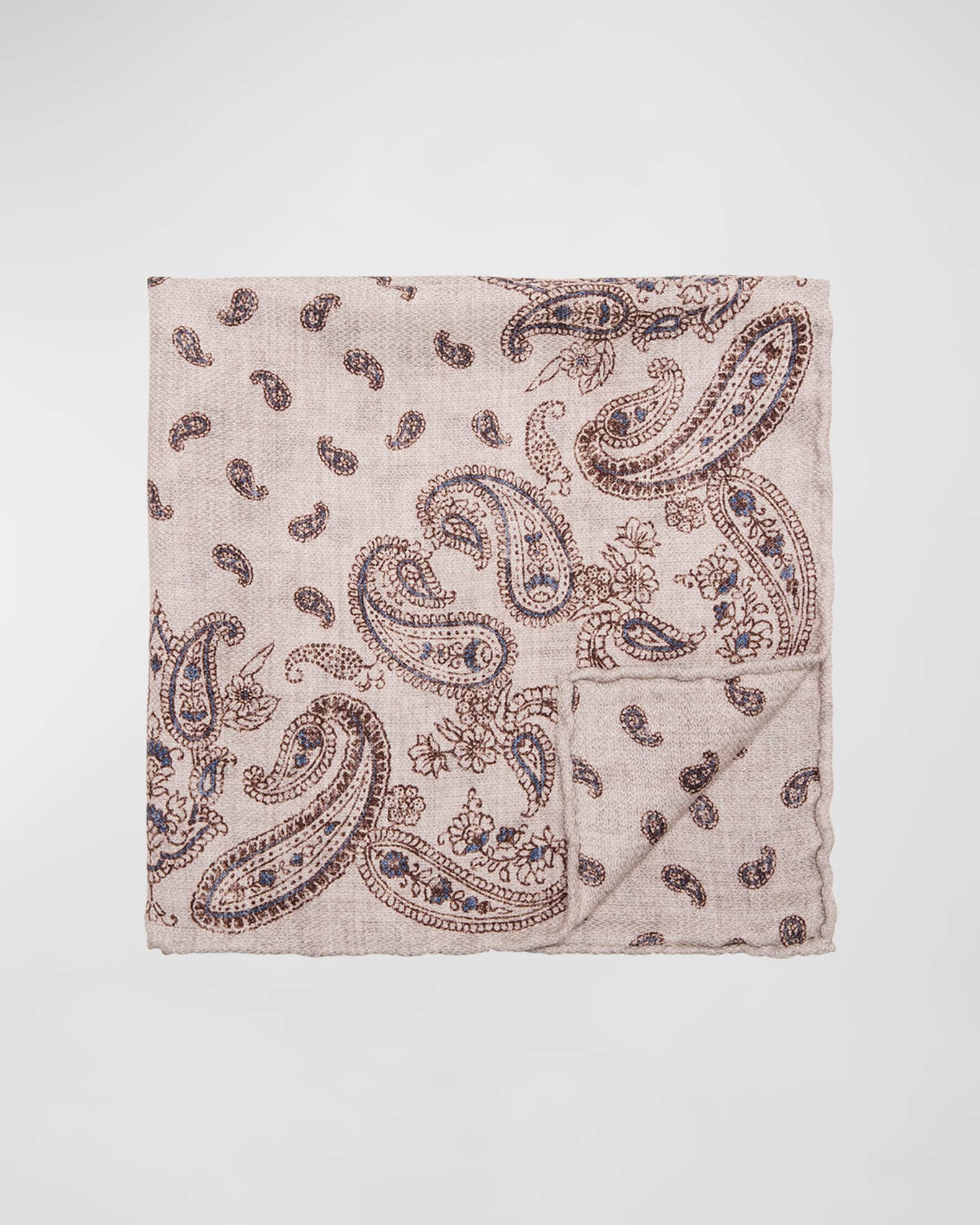 Men's Silk Paisley Pocket Square 0
