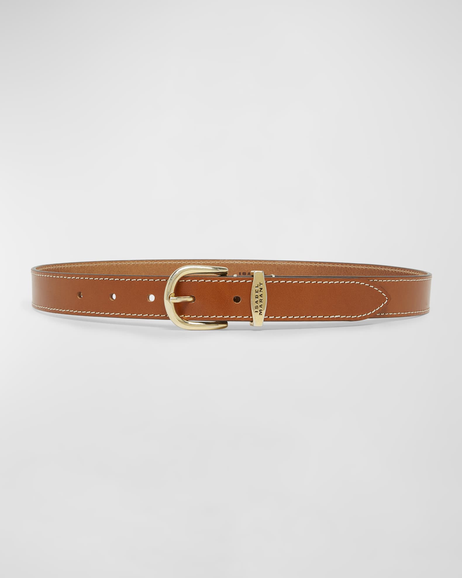 Isabel Marant Zadd Leather Belt With Contrast Stitching