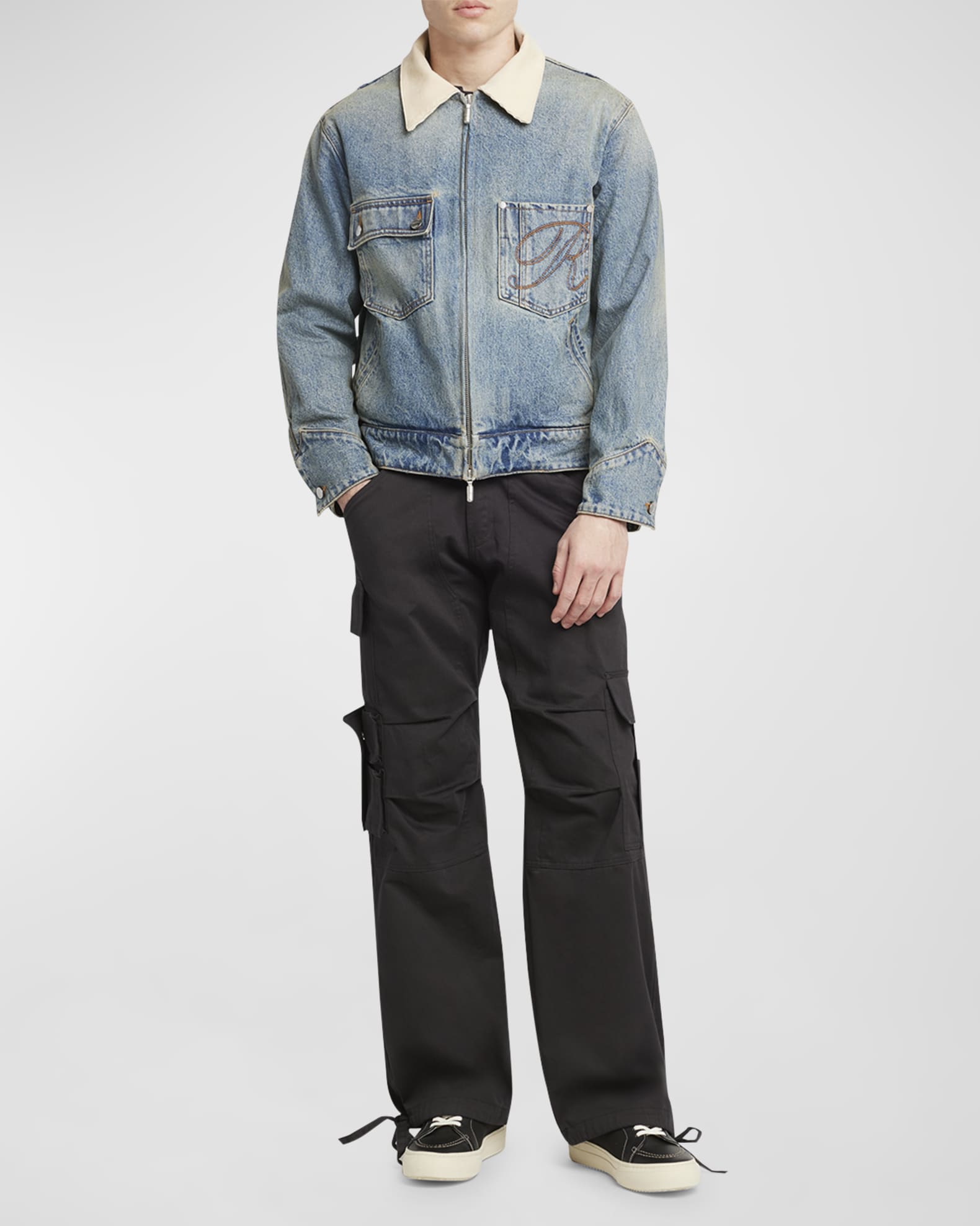 Trucker jacket corduroy collar on sale