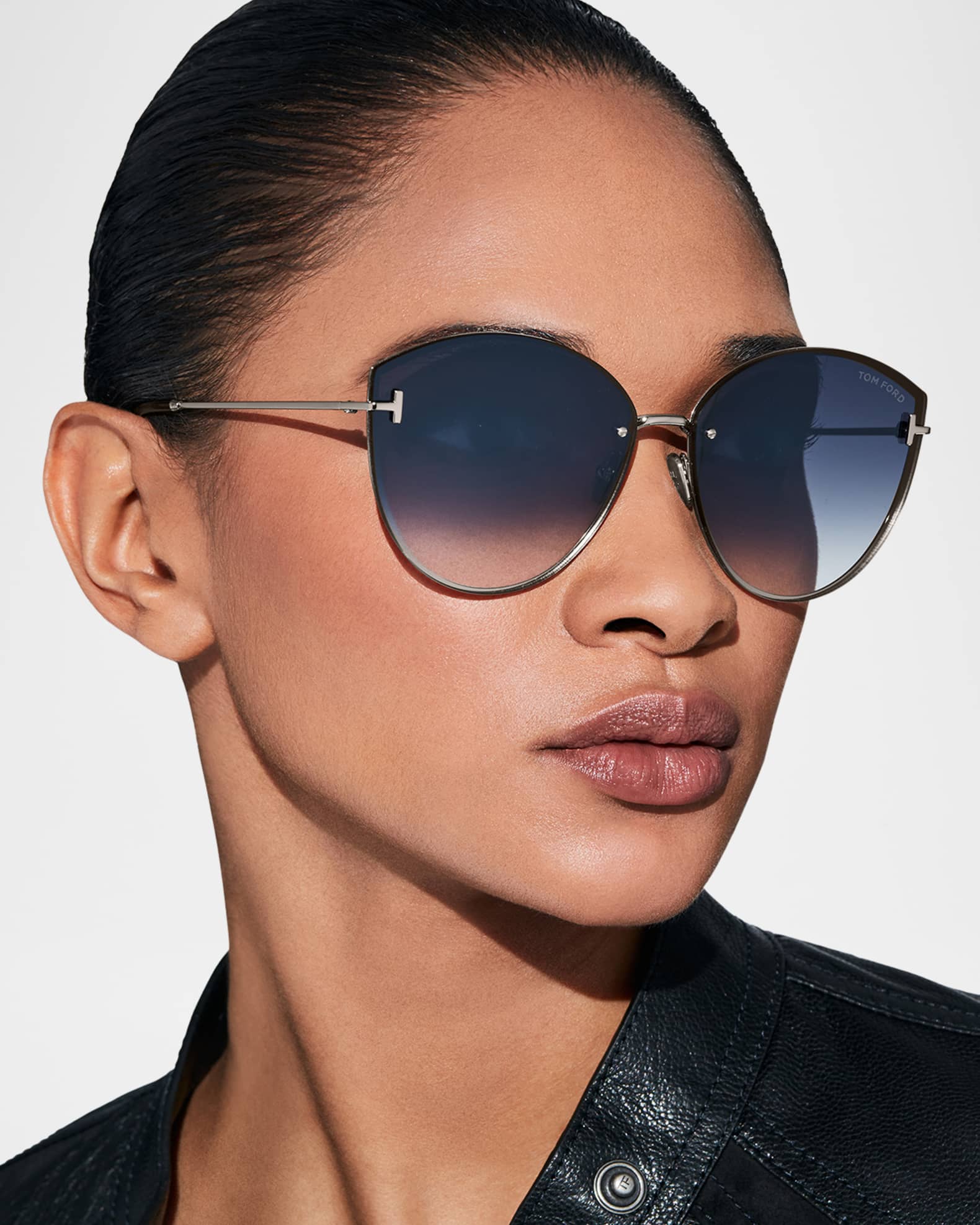 Evangeline Metal Cat-Eye Sunglasses