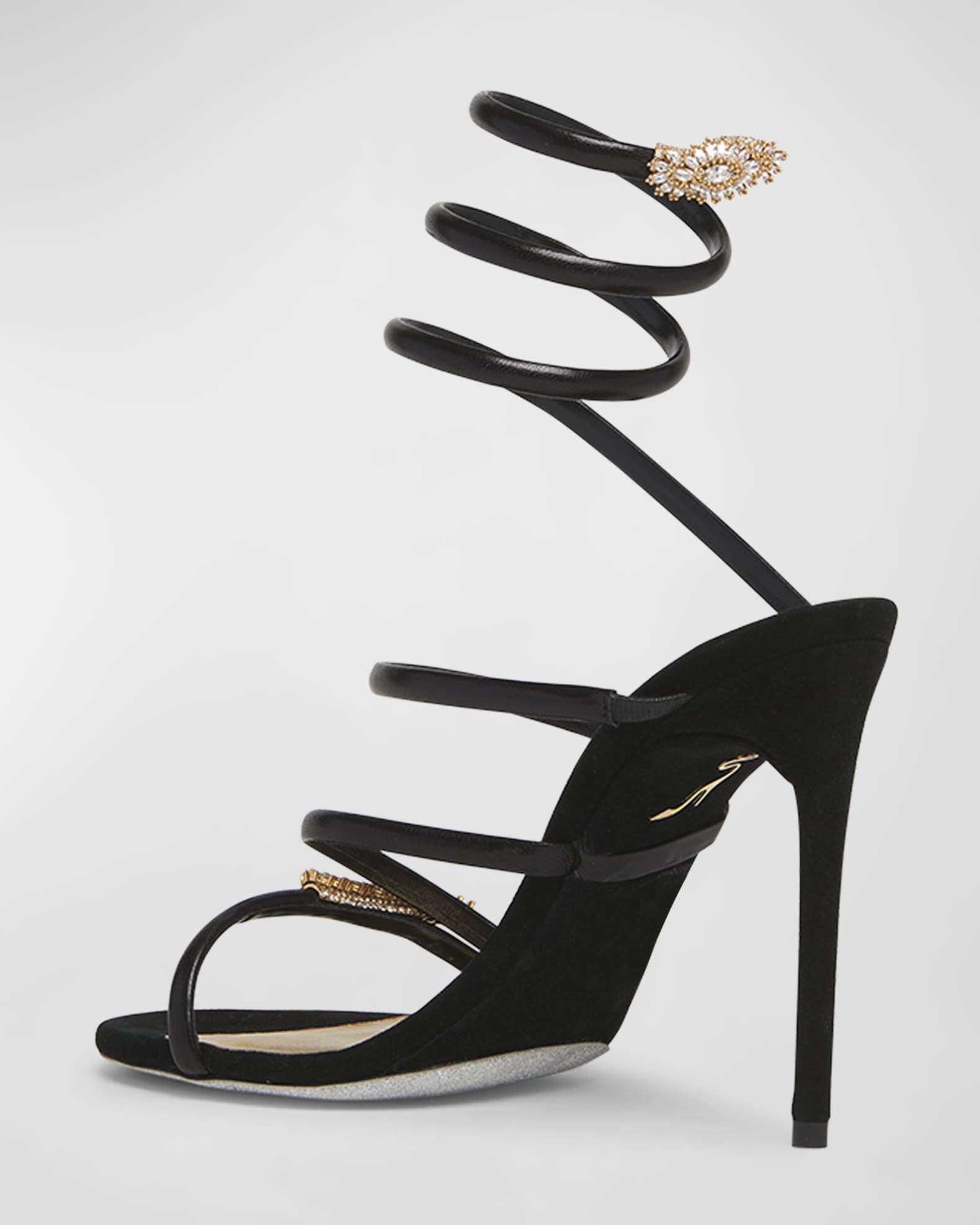 Serpente metallic leather sandals