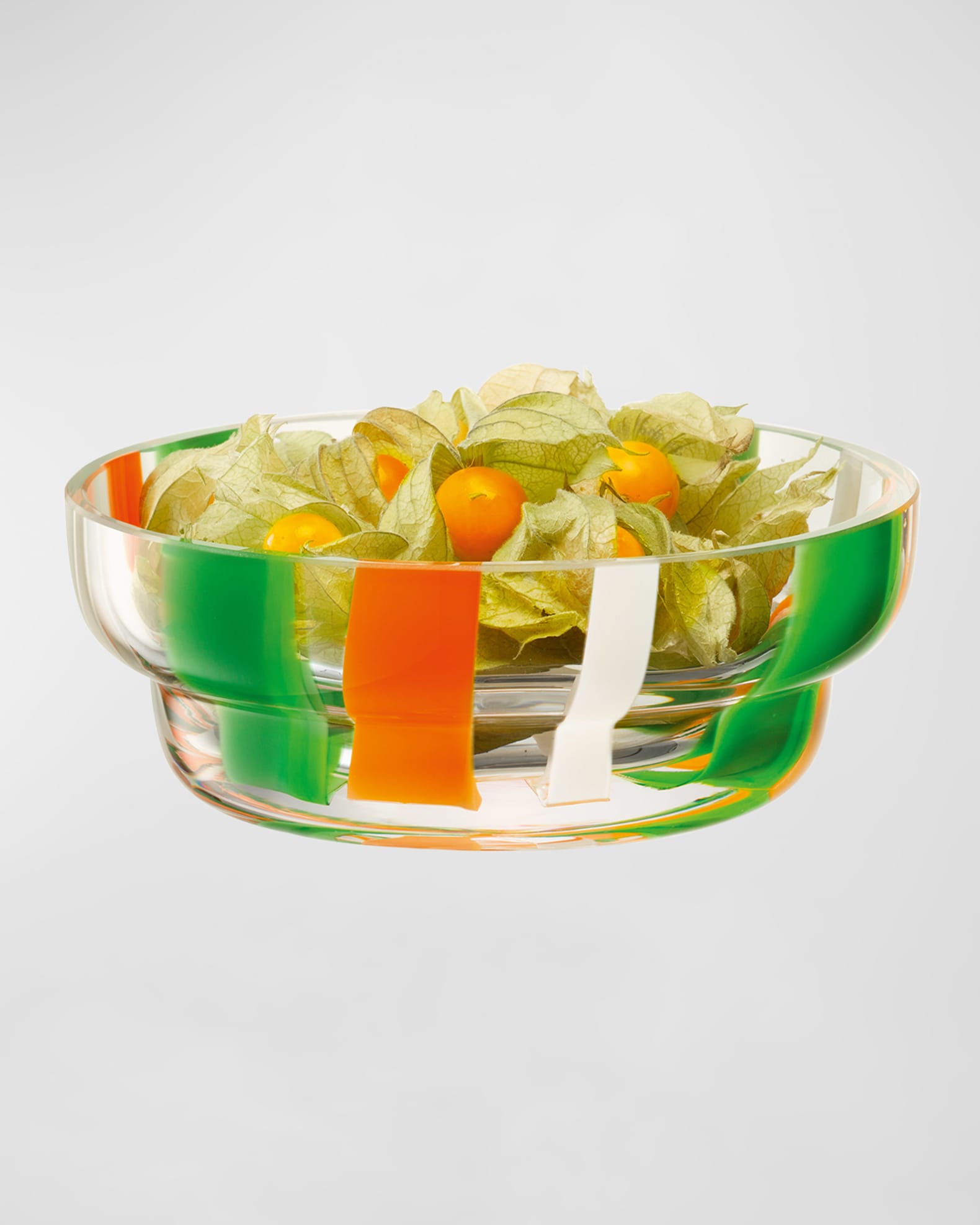 Folk 6" Bowl, Green/Orange/White 1