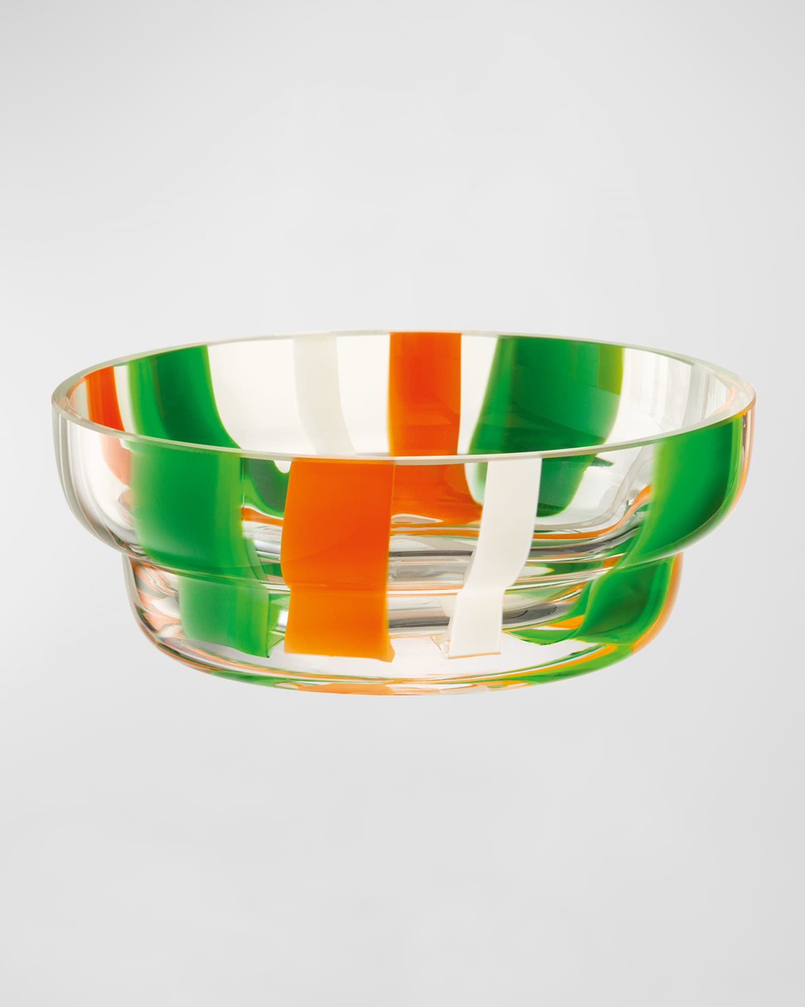 Folk 6" Bowl, Green/Orange/White 0