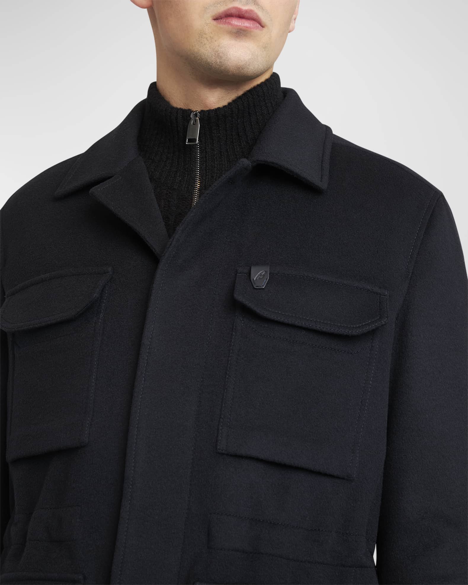 Brioni Mink Fur Cashmere Leather Jacket Coat size 52 | eBay