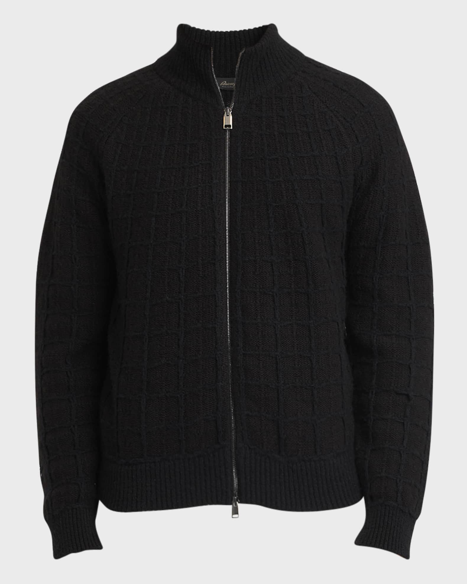 Men's Cashmere Jacquard Full-Zip Sweater 0