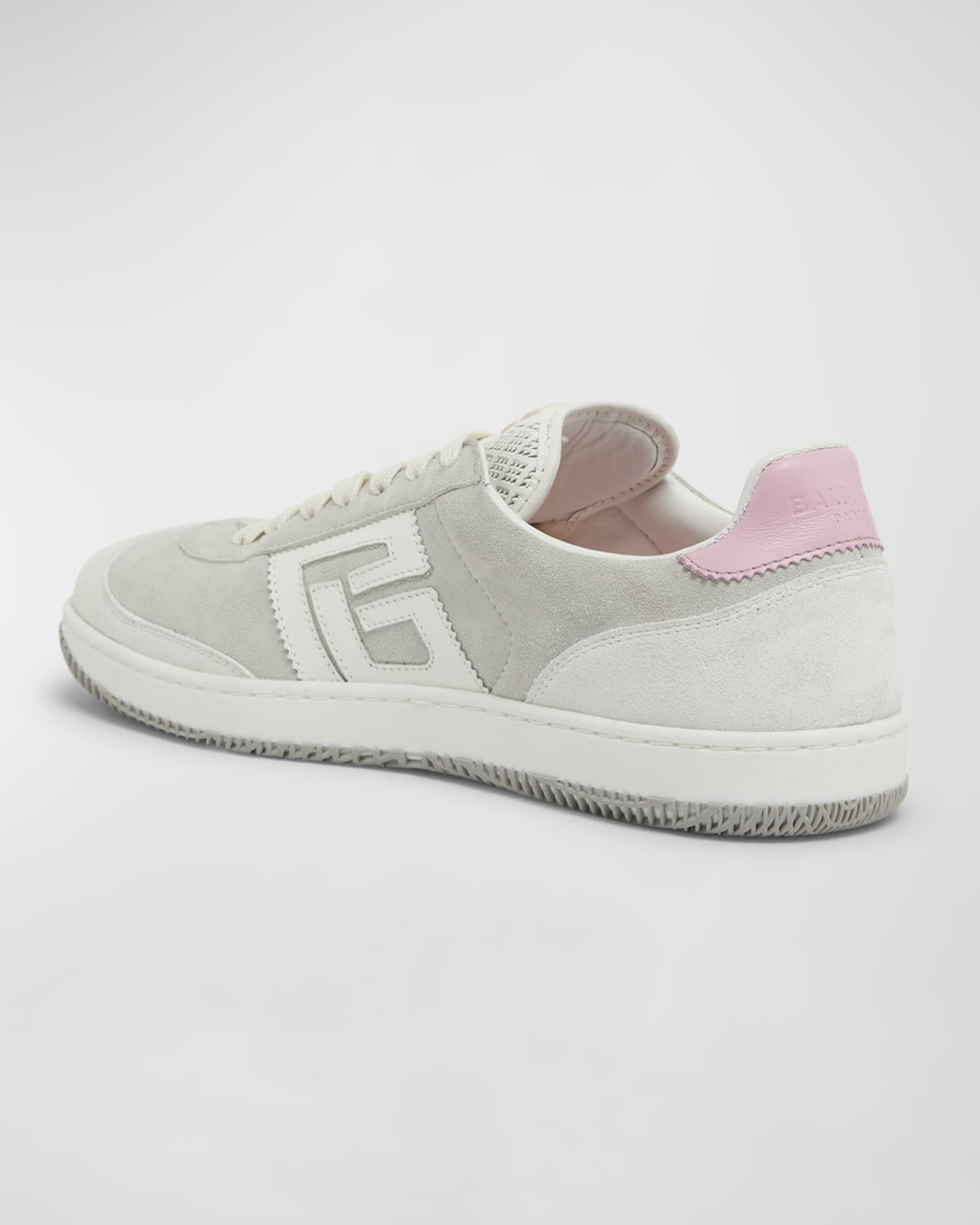 Balmain Swan Mixed Leather Low Top Sneakers Neiman Marcus