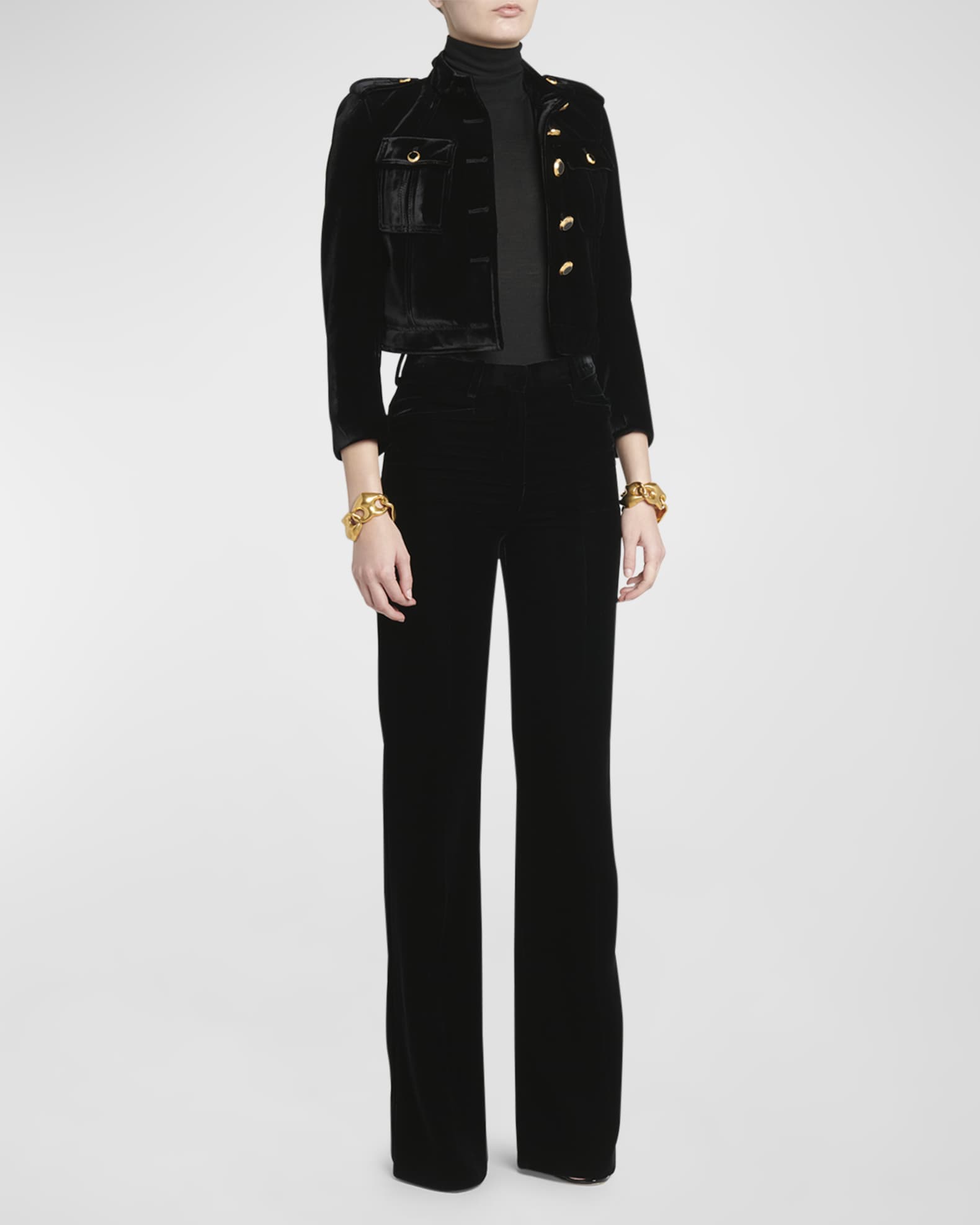 Military velvet jacket top