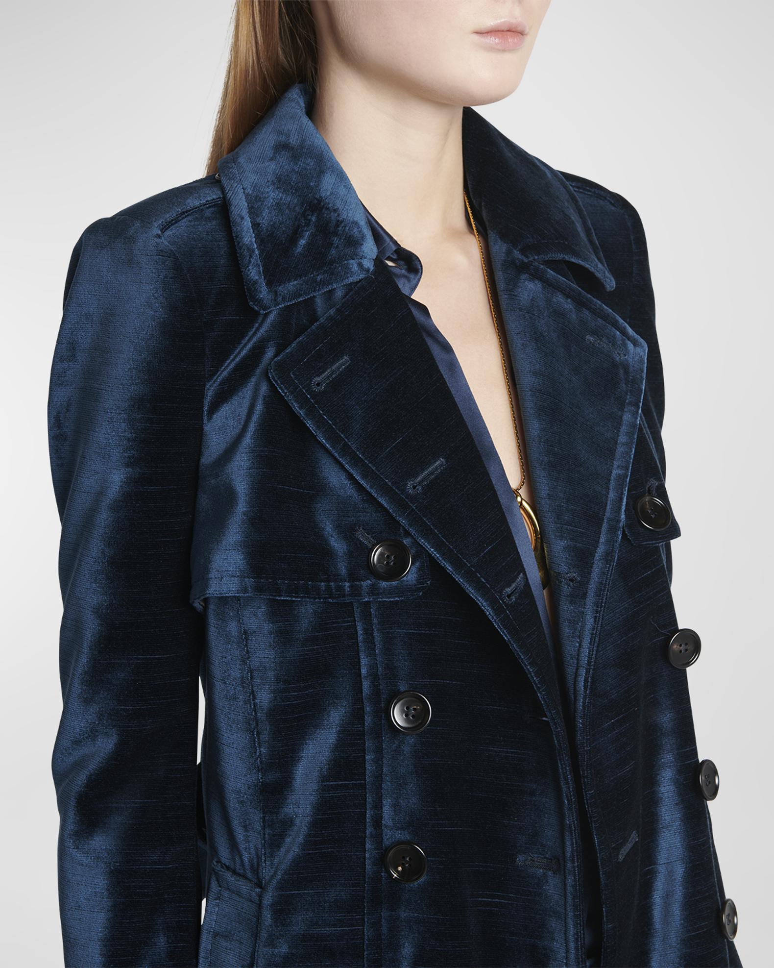 TOM FORD Belted Long Velvet Trench Coat | Neiman Marcus