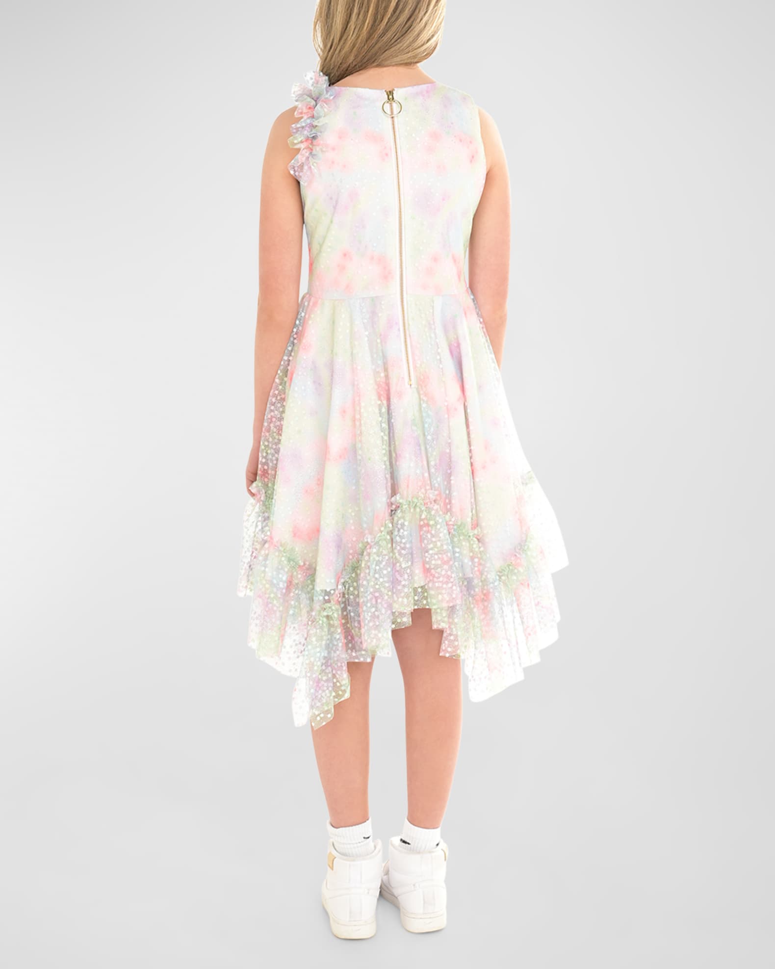 Girl's Sadie Tie Dye Asymmetrical Dress 1