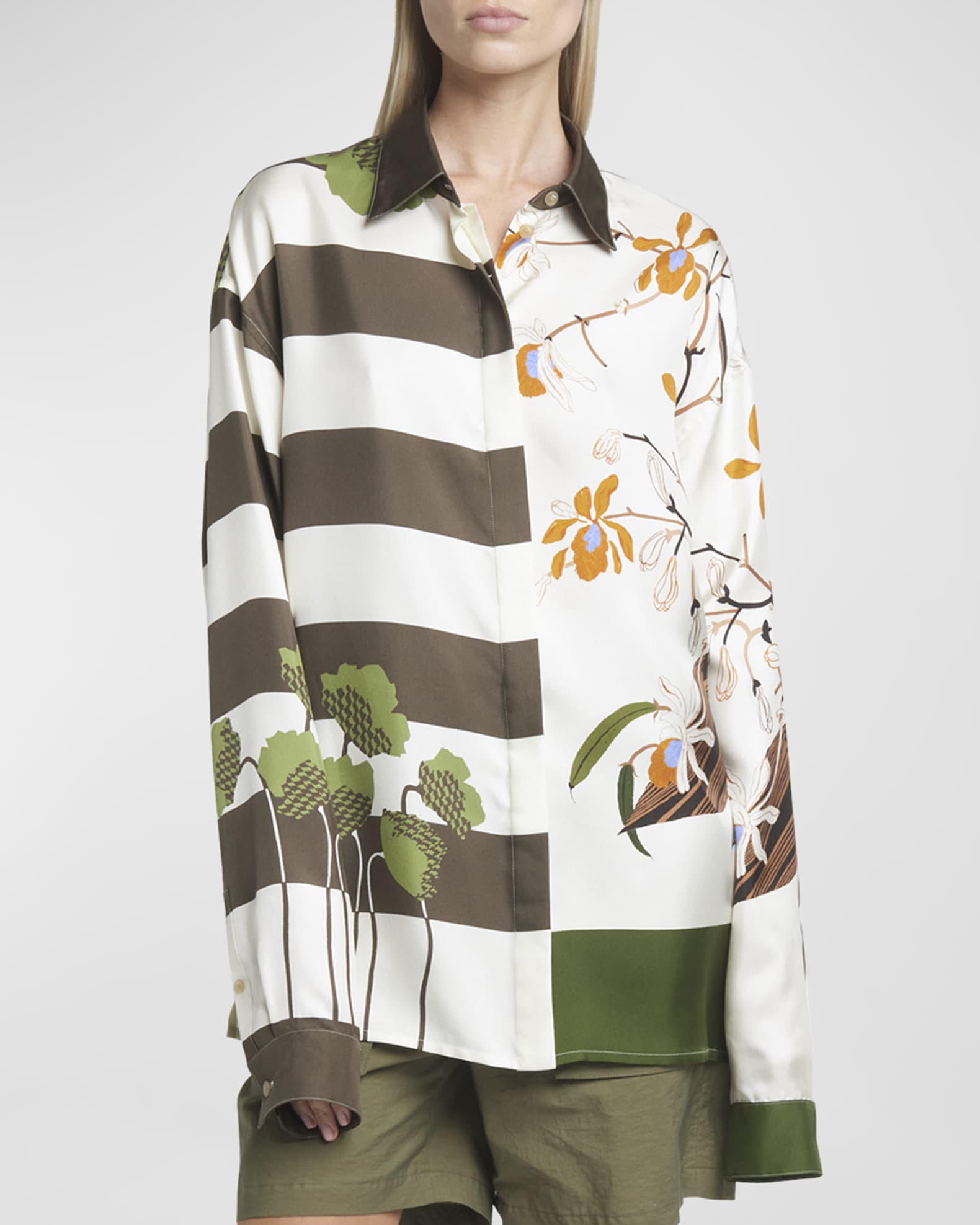 【公式ショップ】 Loewe x Paula Ibiza Mixed-Print Button Down Blouse | Neiman トップス