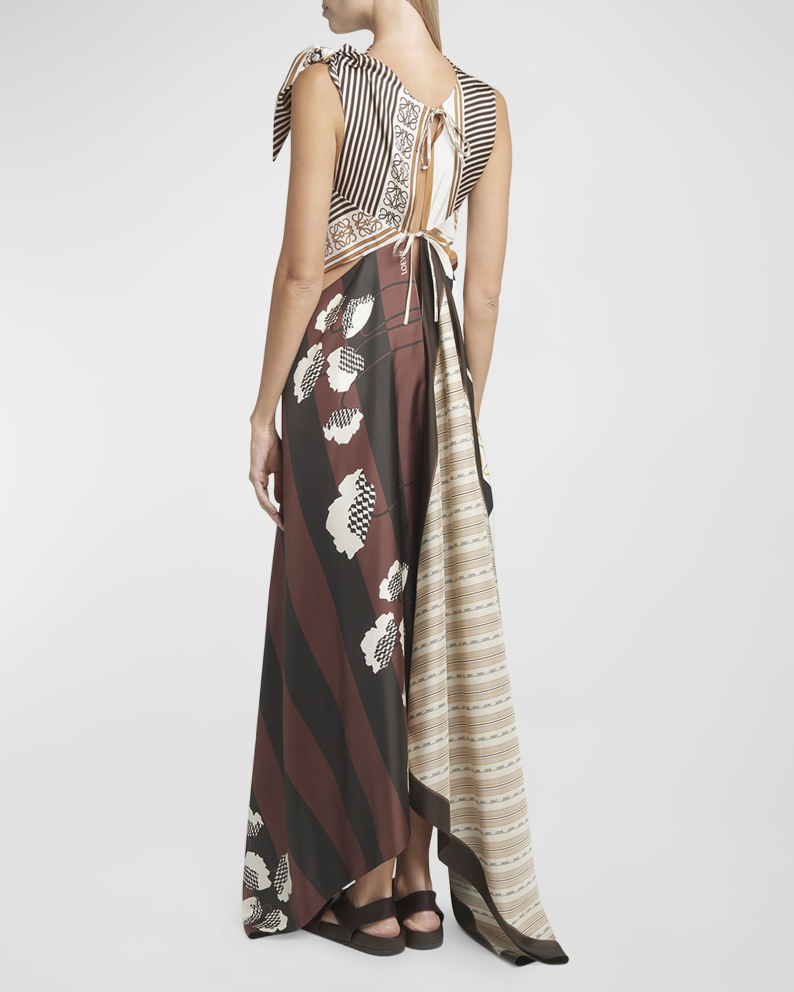 Loewe x Paula Ibiza Multi-Printed Scarf Midi Dress with