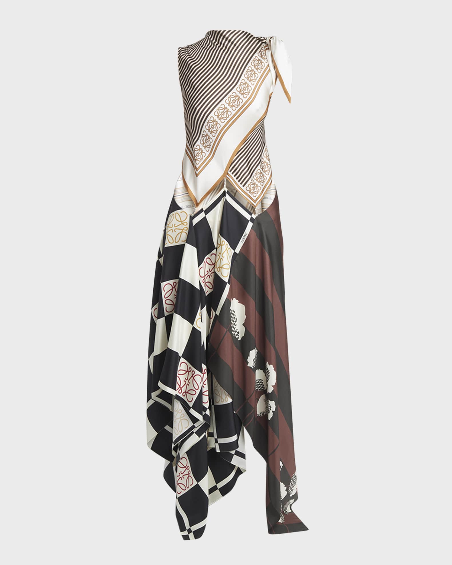 x Paula Ibiza Multi-Printed Scarf Midi Dress with Cutout Detail 0