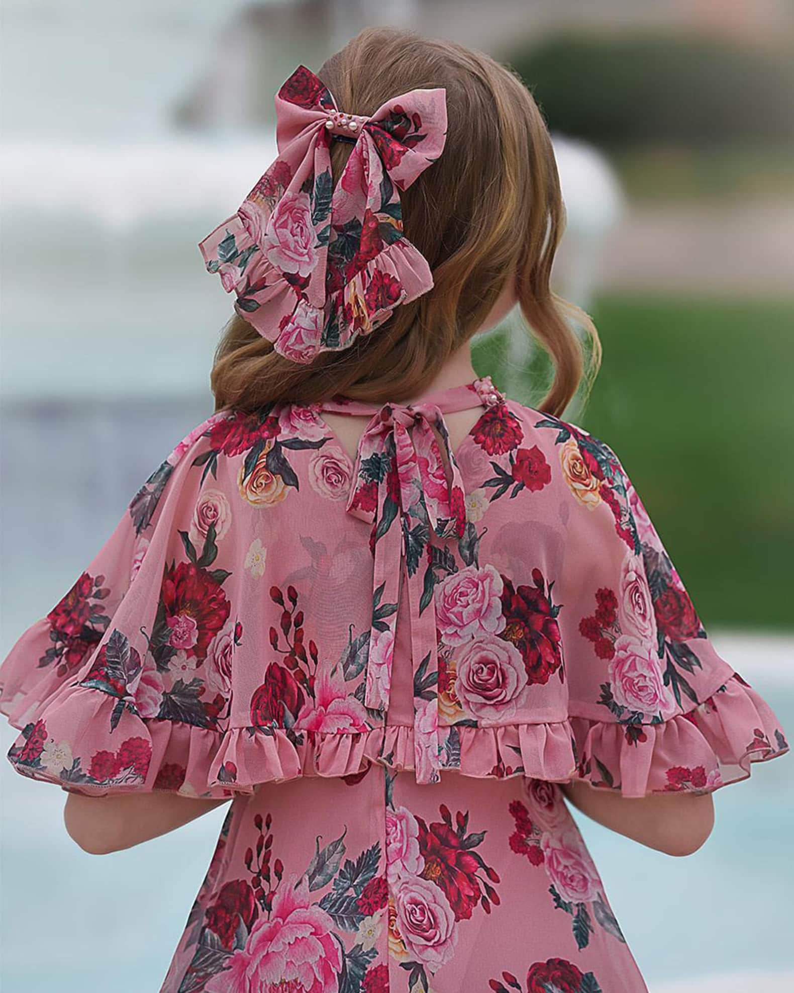 Ruffle trim floral dress top