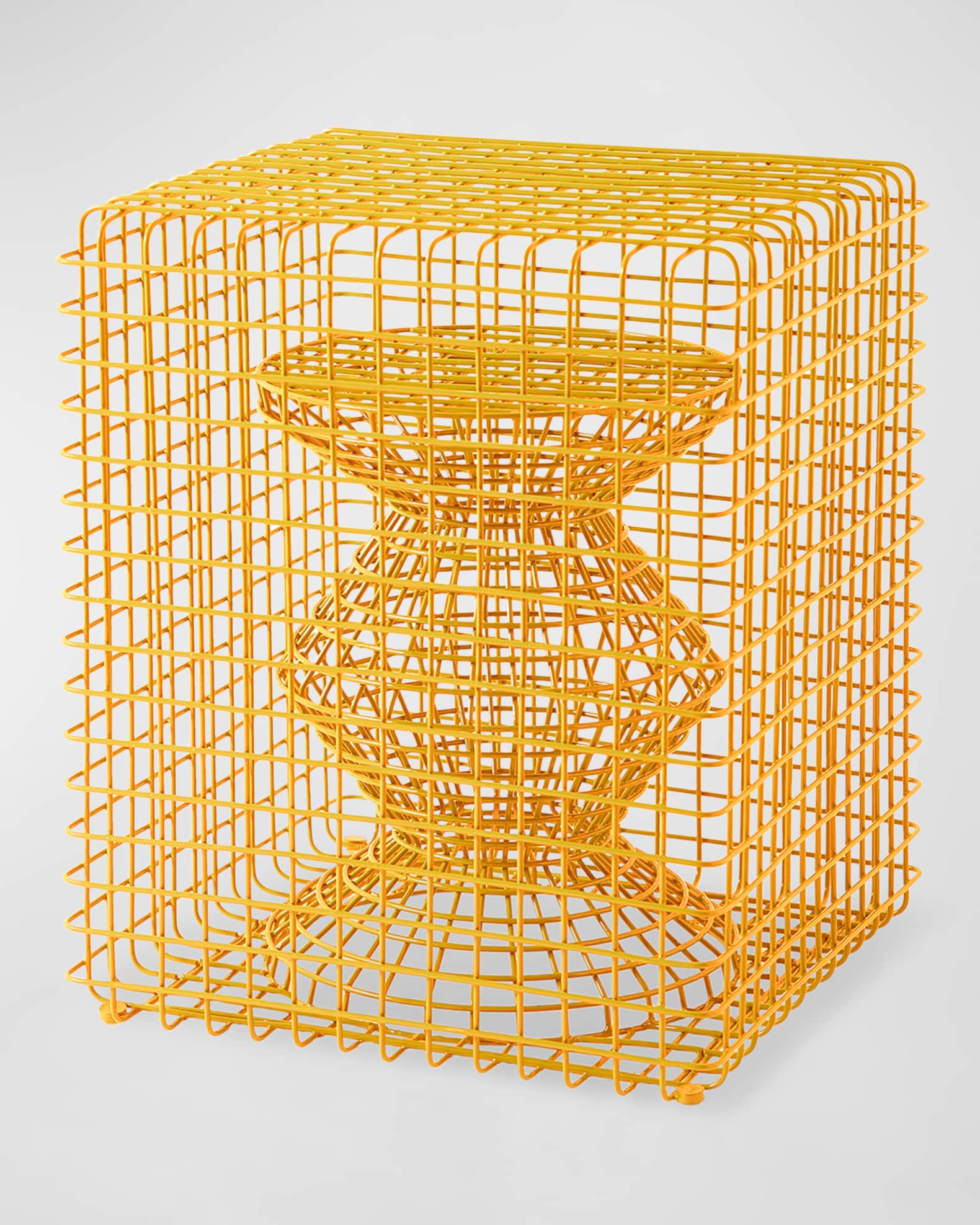 POLSPOTTEN Zig Zag Wire Stool, Yellow Neiman Marcus