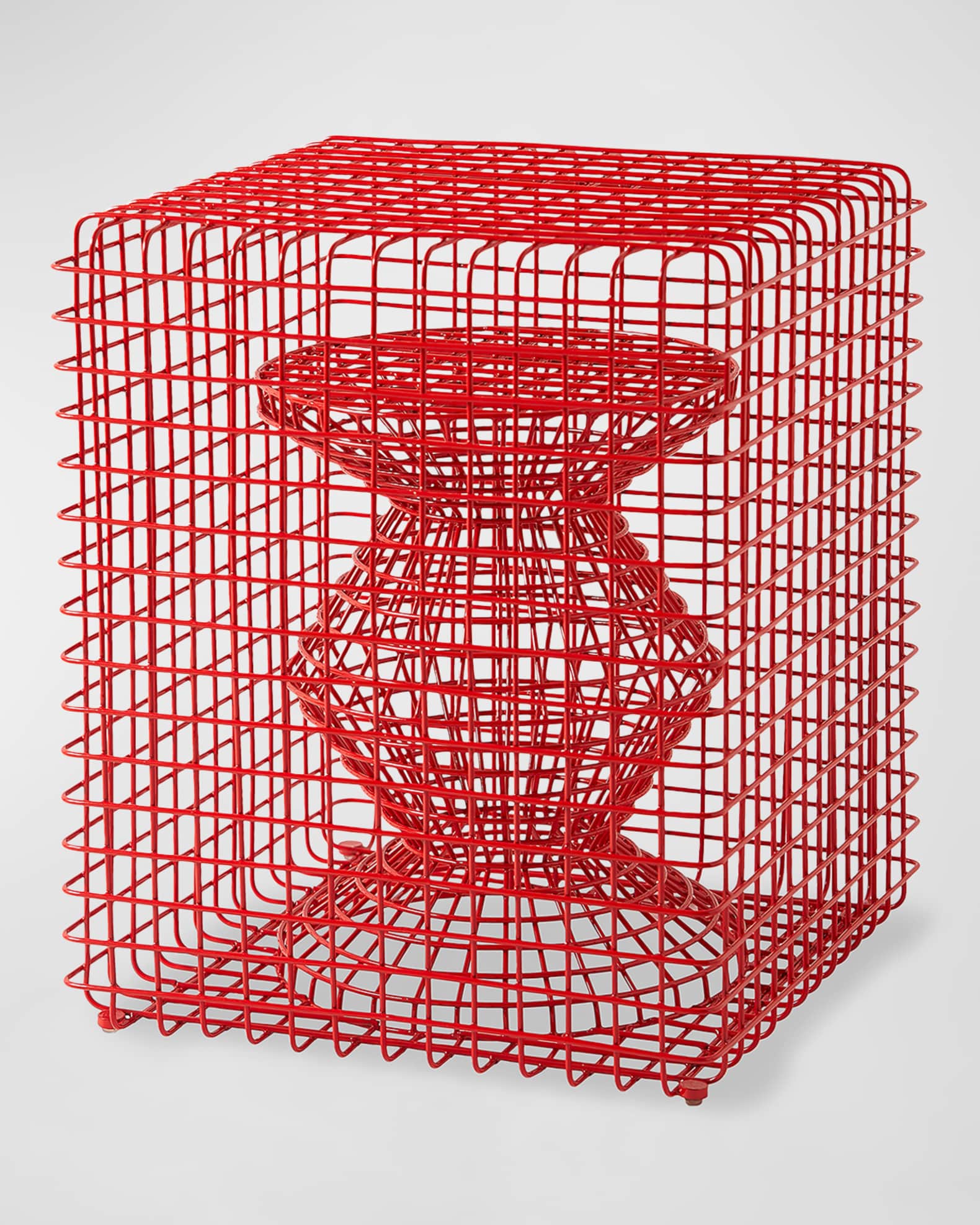 POLSPOTTEN Zig Zag Wire Stool, Red Neiman Marcus