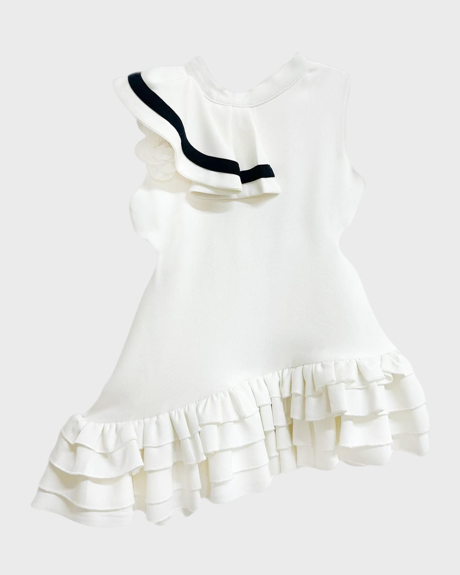 Girl's Alex & Contrast Ruffle-Trim Dress, Size 12M-10 0