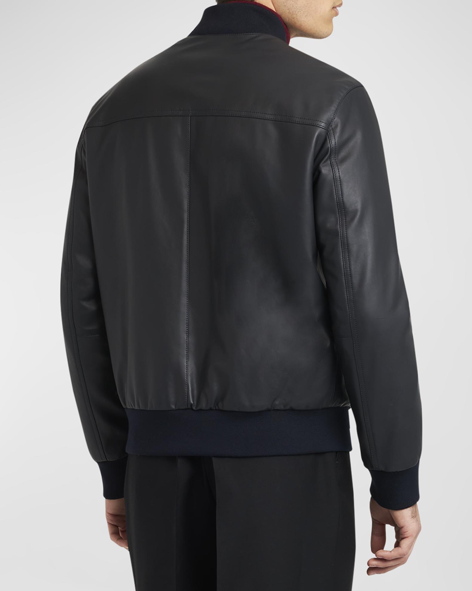 Brioni Men's Classic Leather Bomber Jacket | Neiman Marcus