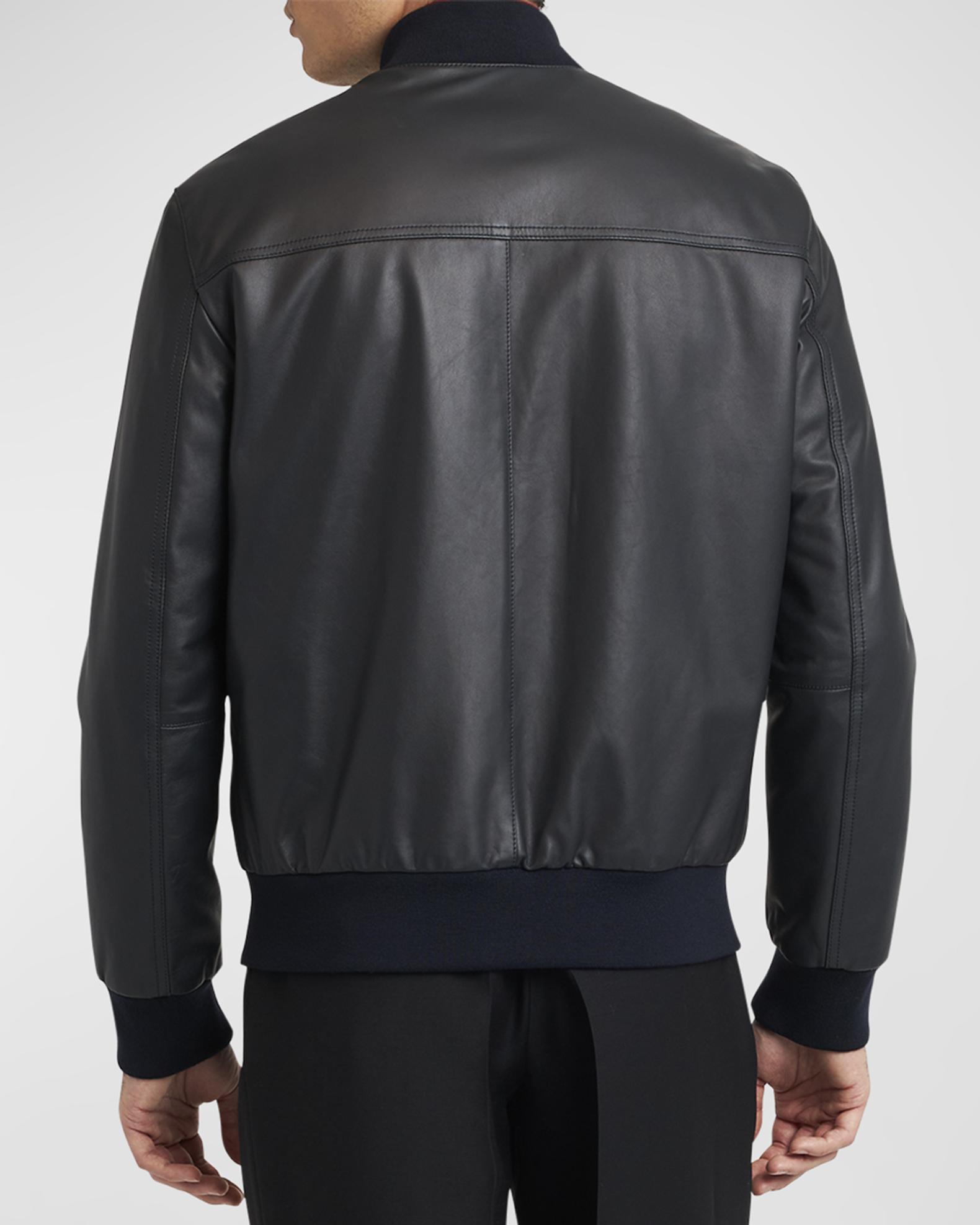 Brioni Men's Classic Leather Bomber Jacket | Neiman Marcus