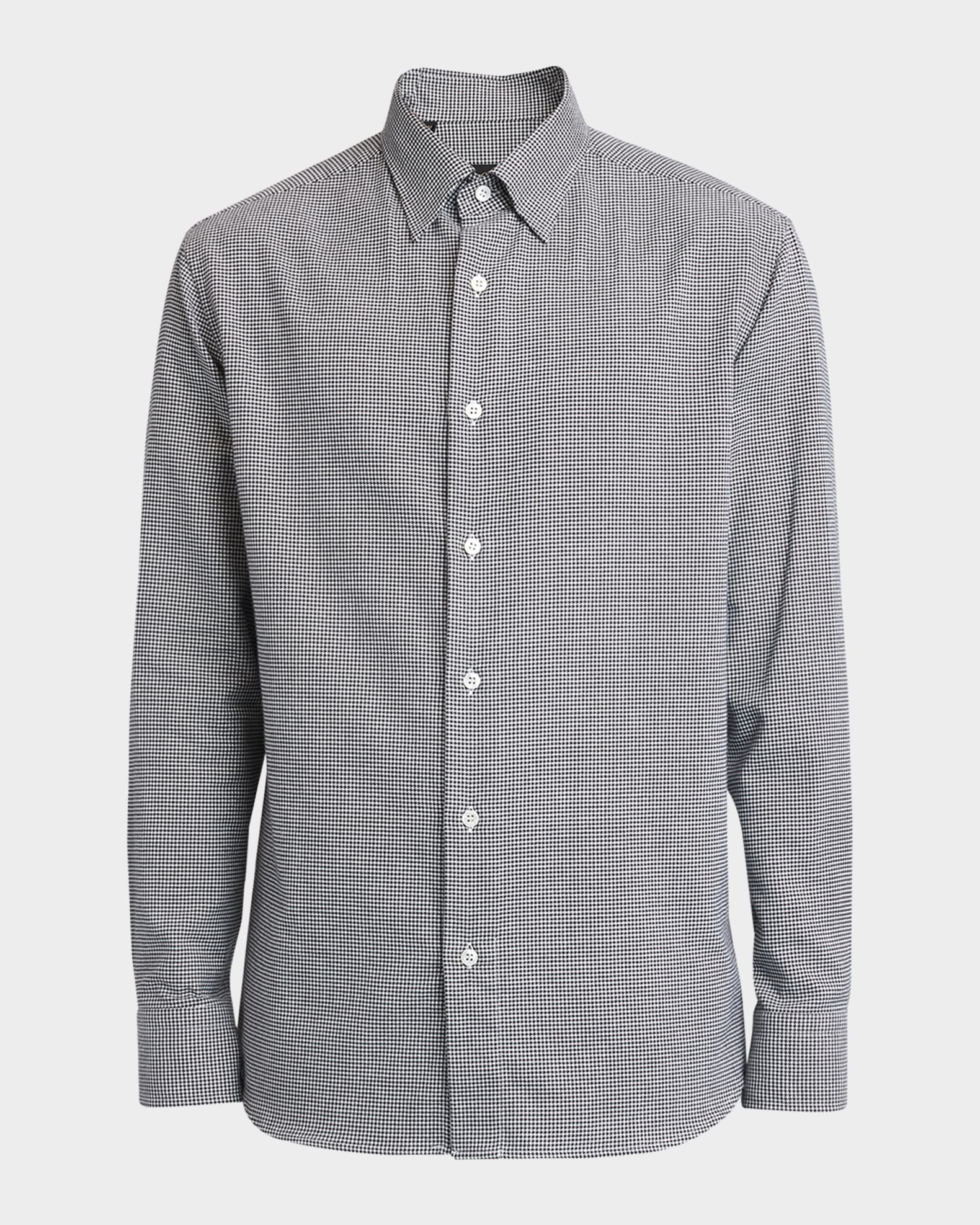 Men's Cotton Micro-Houndstooth Sport Shirt 0